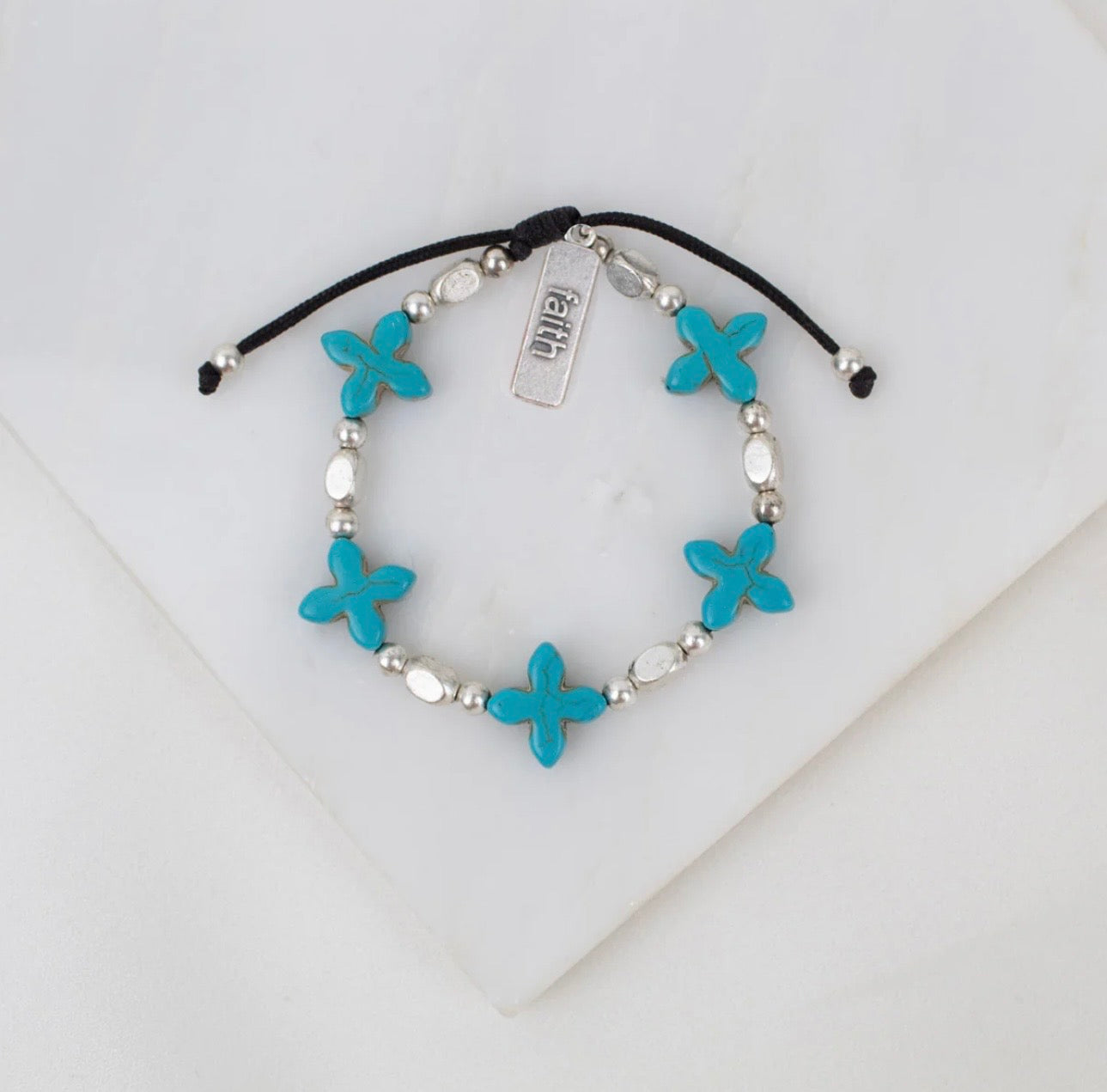 Grounded in Faith Bracelet Turquoise & Silver