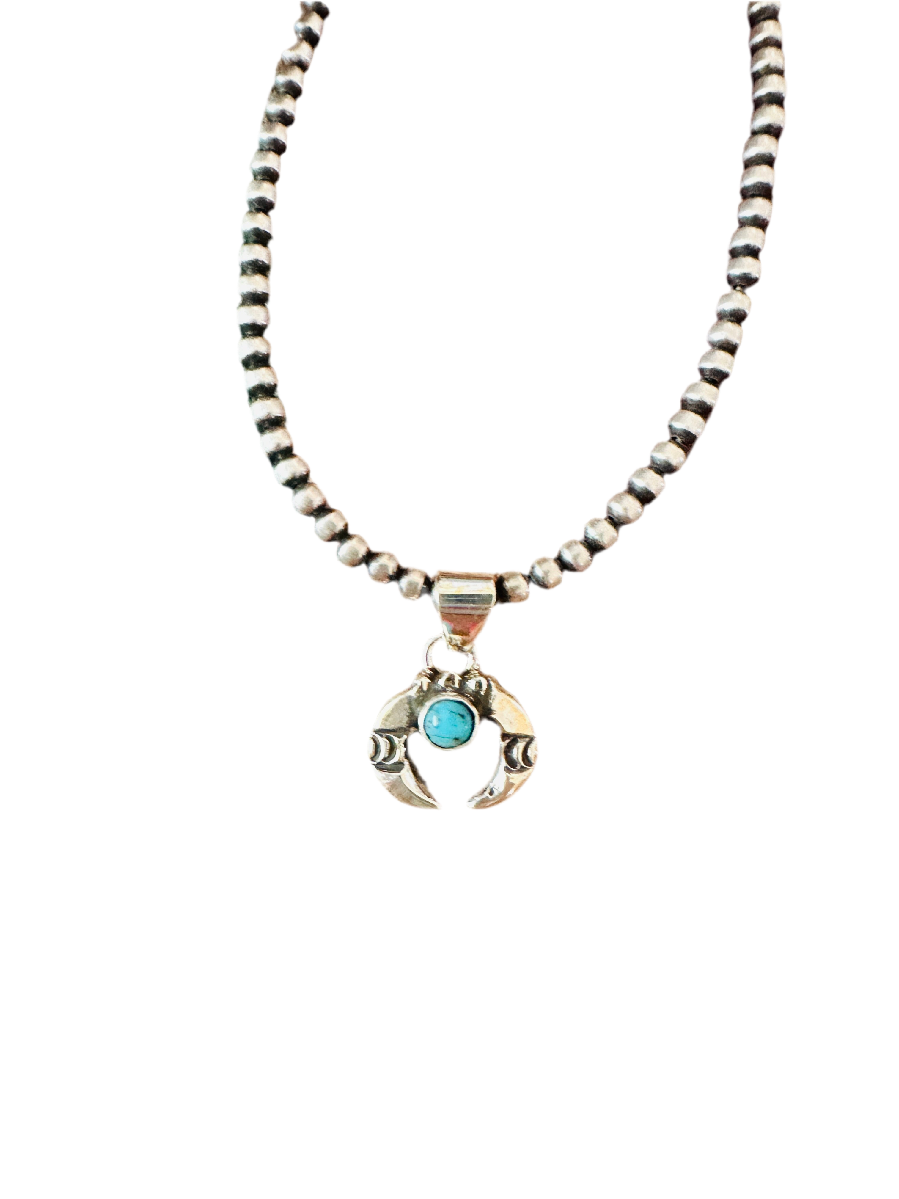 Handcrafted Turquoise & Sterling Silver Mini Naja Pendant