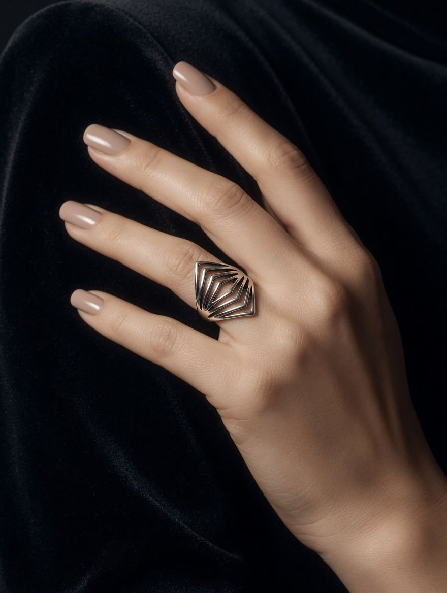 Sterling Silver Webbed Strand Ring
