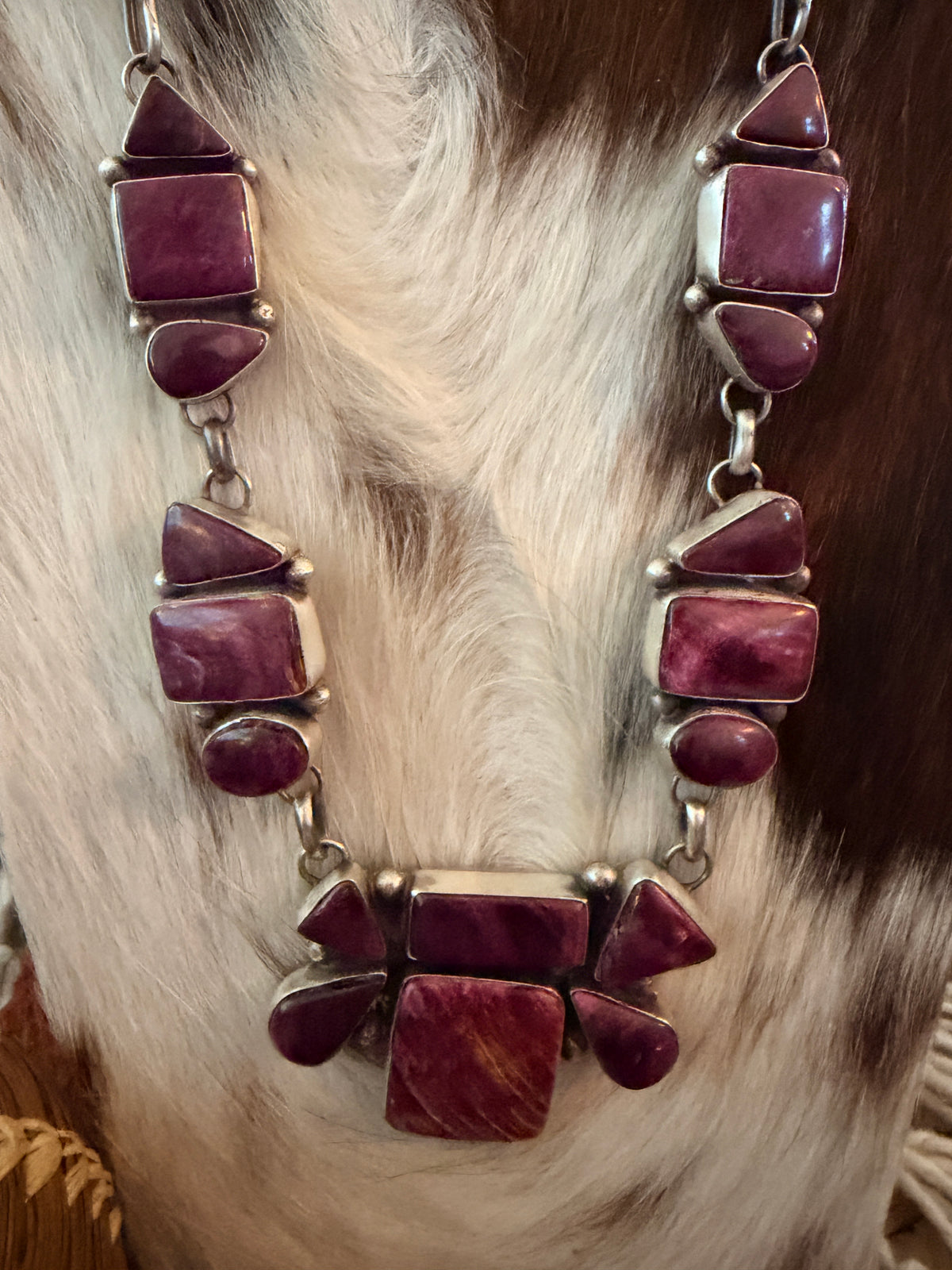 Handcrafted Spiny Oyster & Sterling Silver Necklace by Ella Peter
