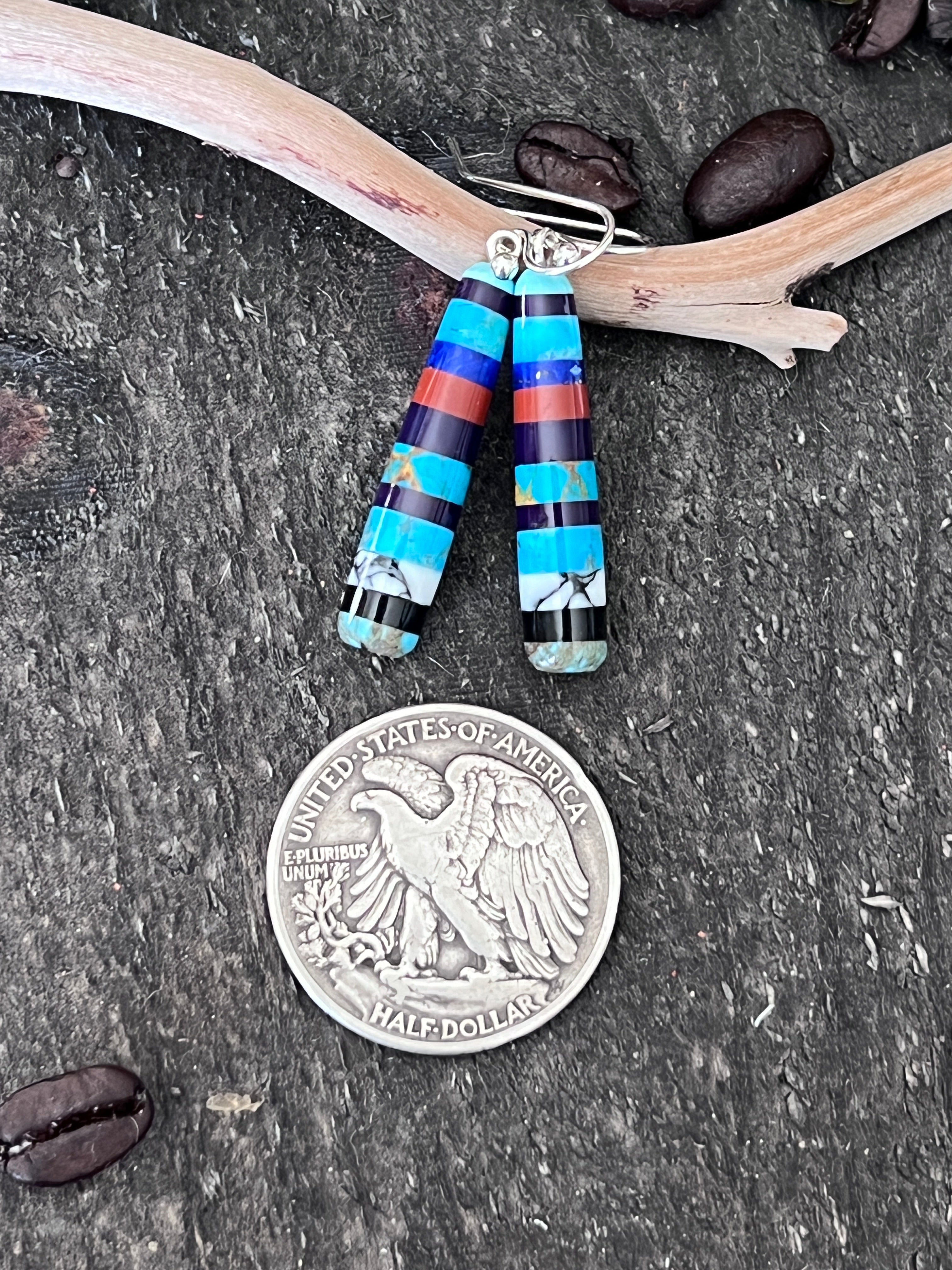 Santo Domingo Layered Multistone Earrings by Ronald Chavez, Stacked Gems #10
