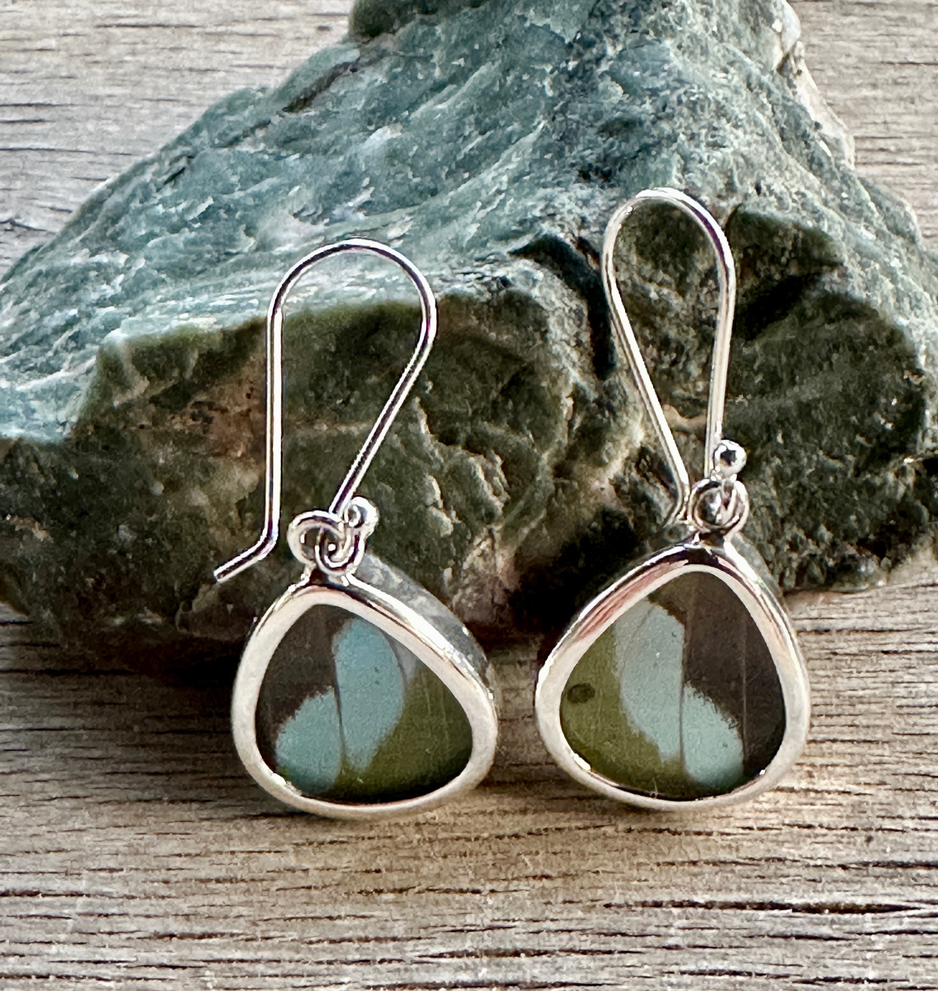 Nessaea Green Butterfly Dangle Earrings