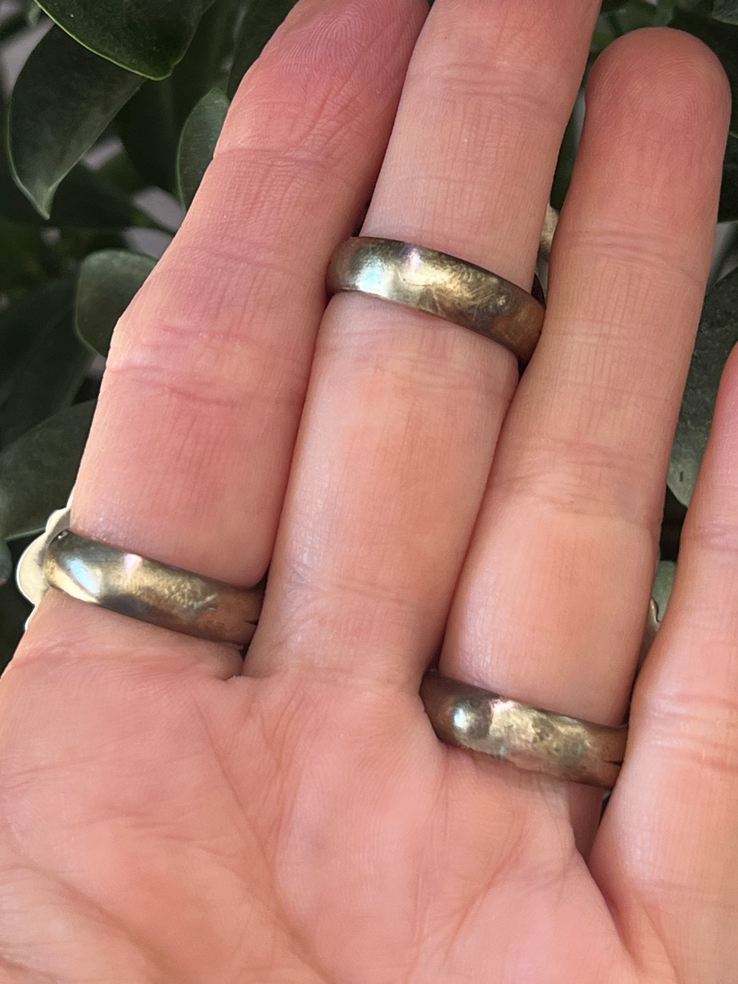 Handcrafted Sterling Silver and Natural Campitos Turquoise Cluster Rings by Sheila Becenti