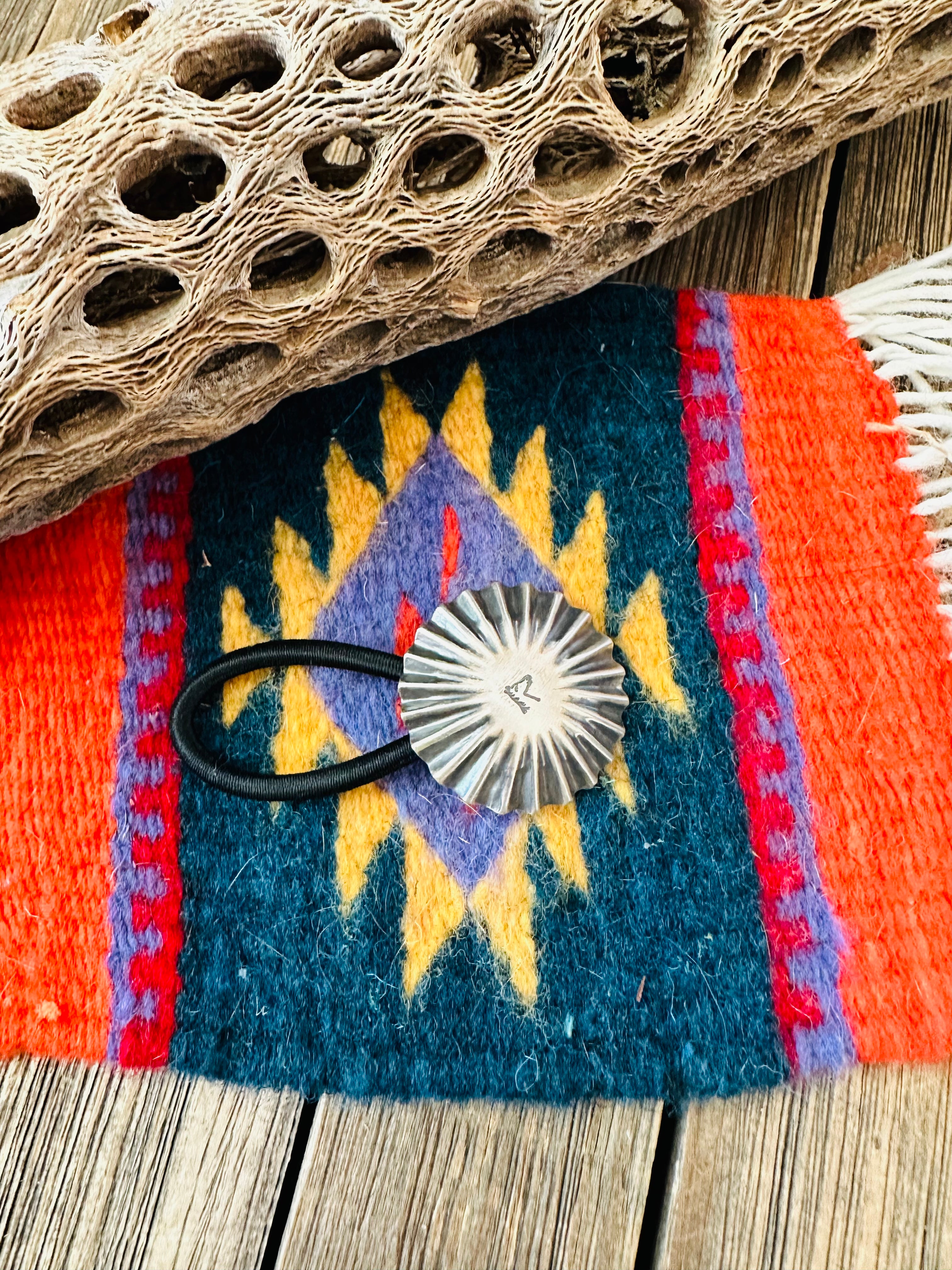 Handcrafted Sterling Silver Hand Stamped Horse Hair Tie