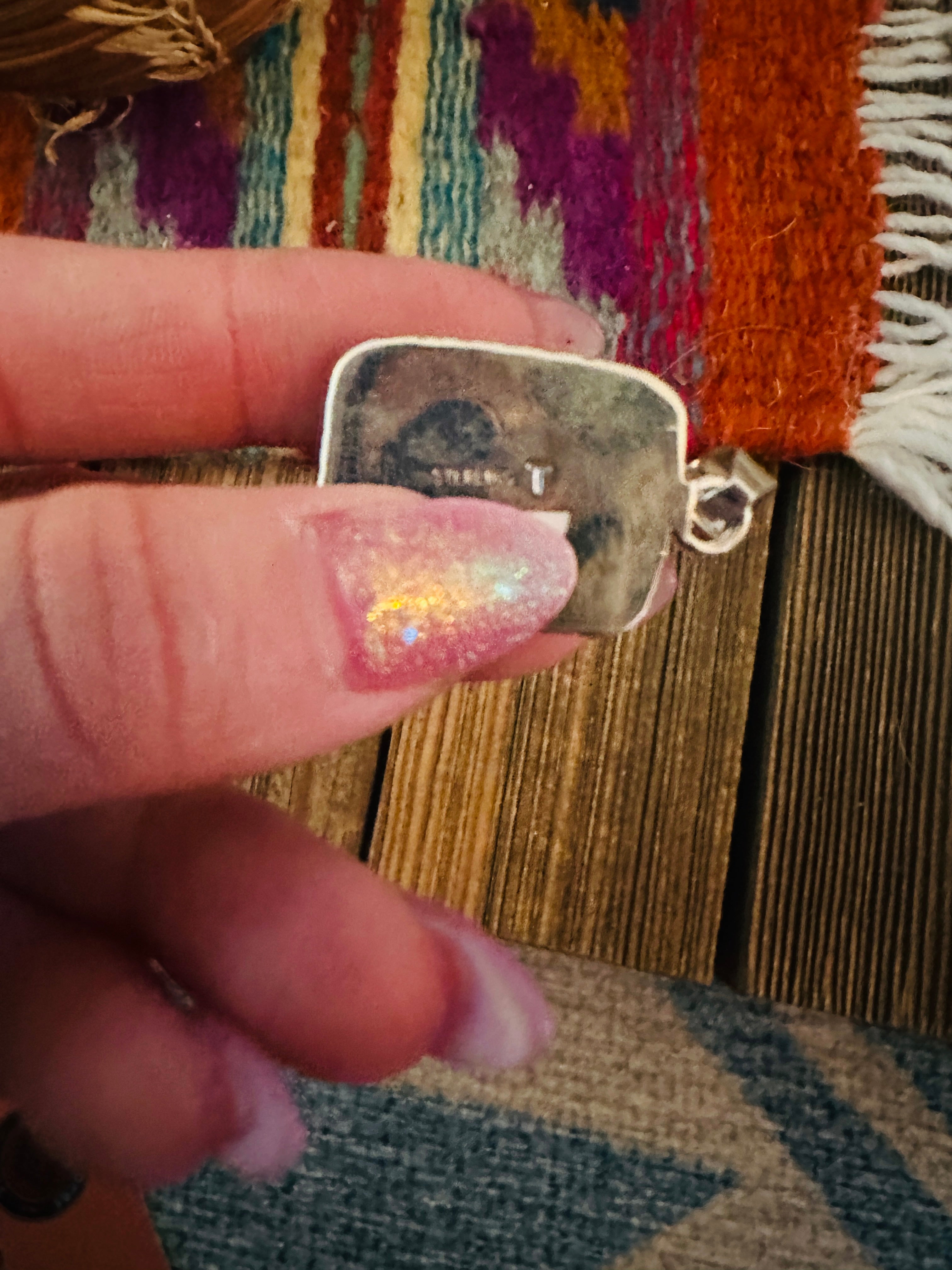 Navajo Queen Pink Conch Shell & Sterling Silver Pendant