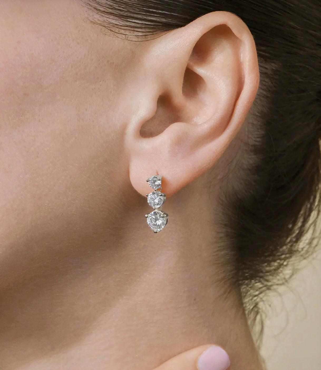 Sterling Silver Opaline Brilliant Cut CZ Studs