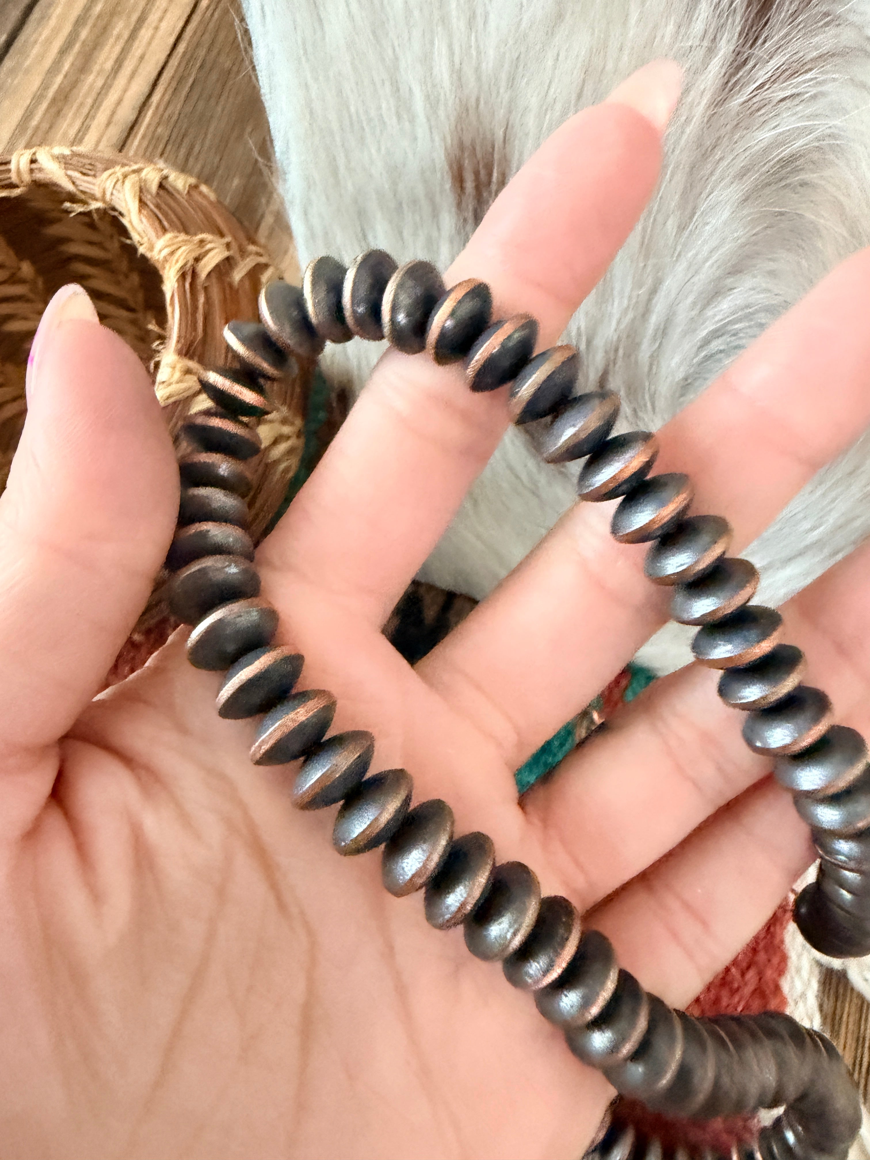 Handcrafted Copper 16” Beaded Necklace
