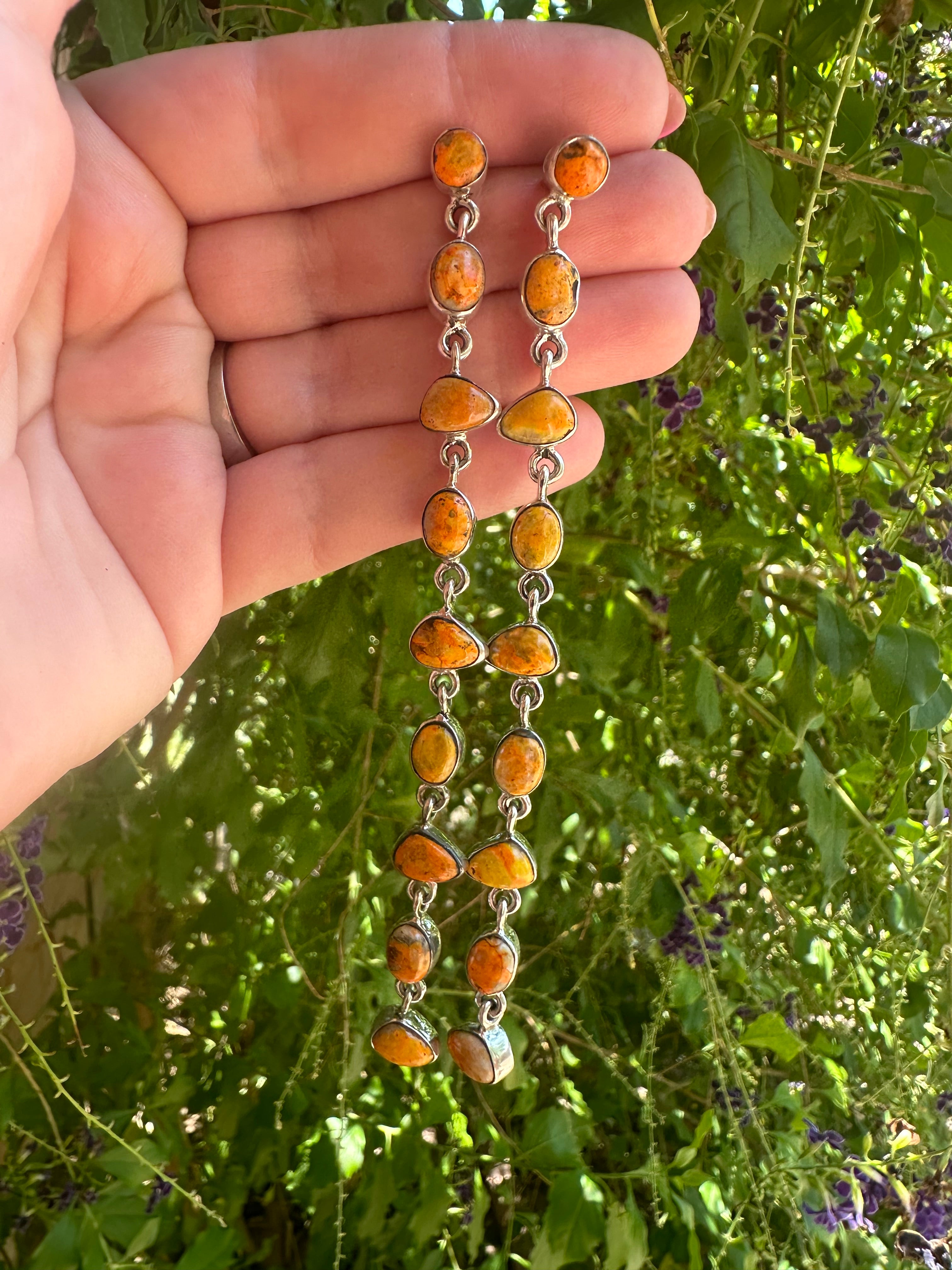 Handmade Honky Tonk Bumble Bee and Sterling Silver Dangle Earrings