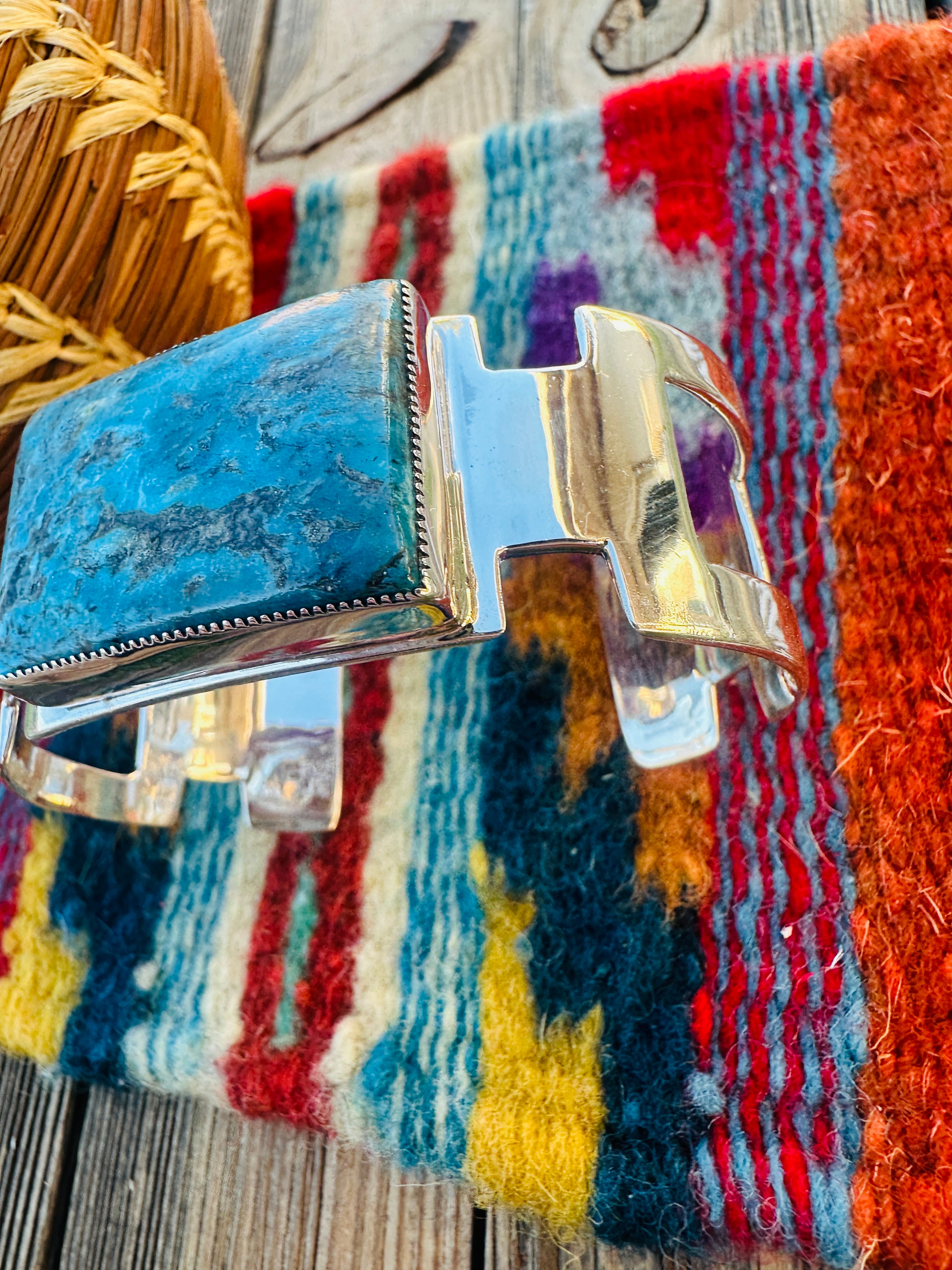 Handcrafted Sterling Silver & Turquoise Cuff Bracelet