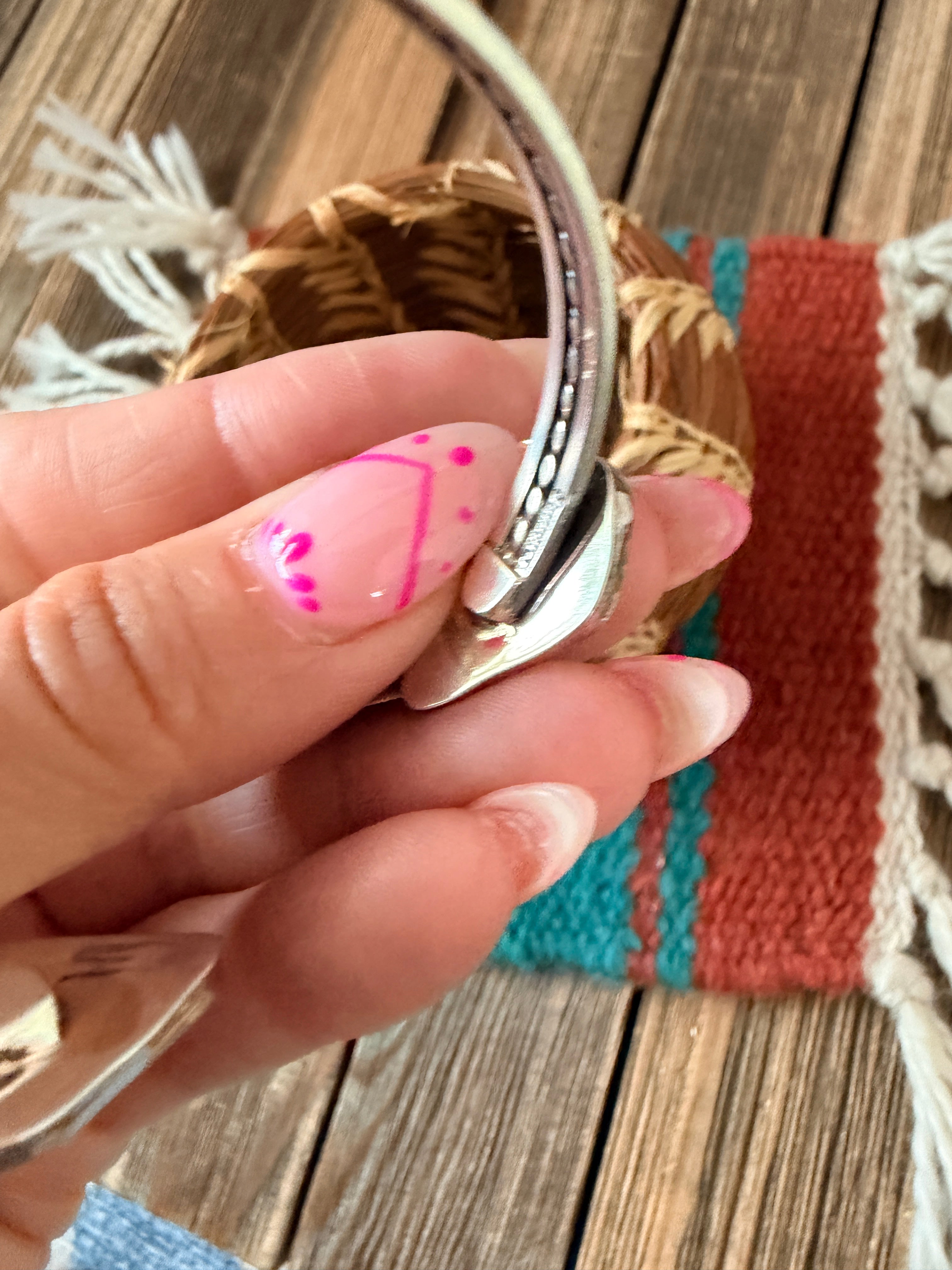 Handcrafted Wild Horse & Sterling Silver Floating Cuff Bracelet