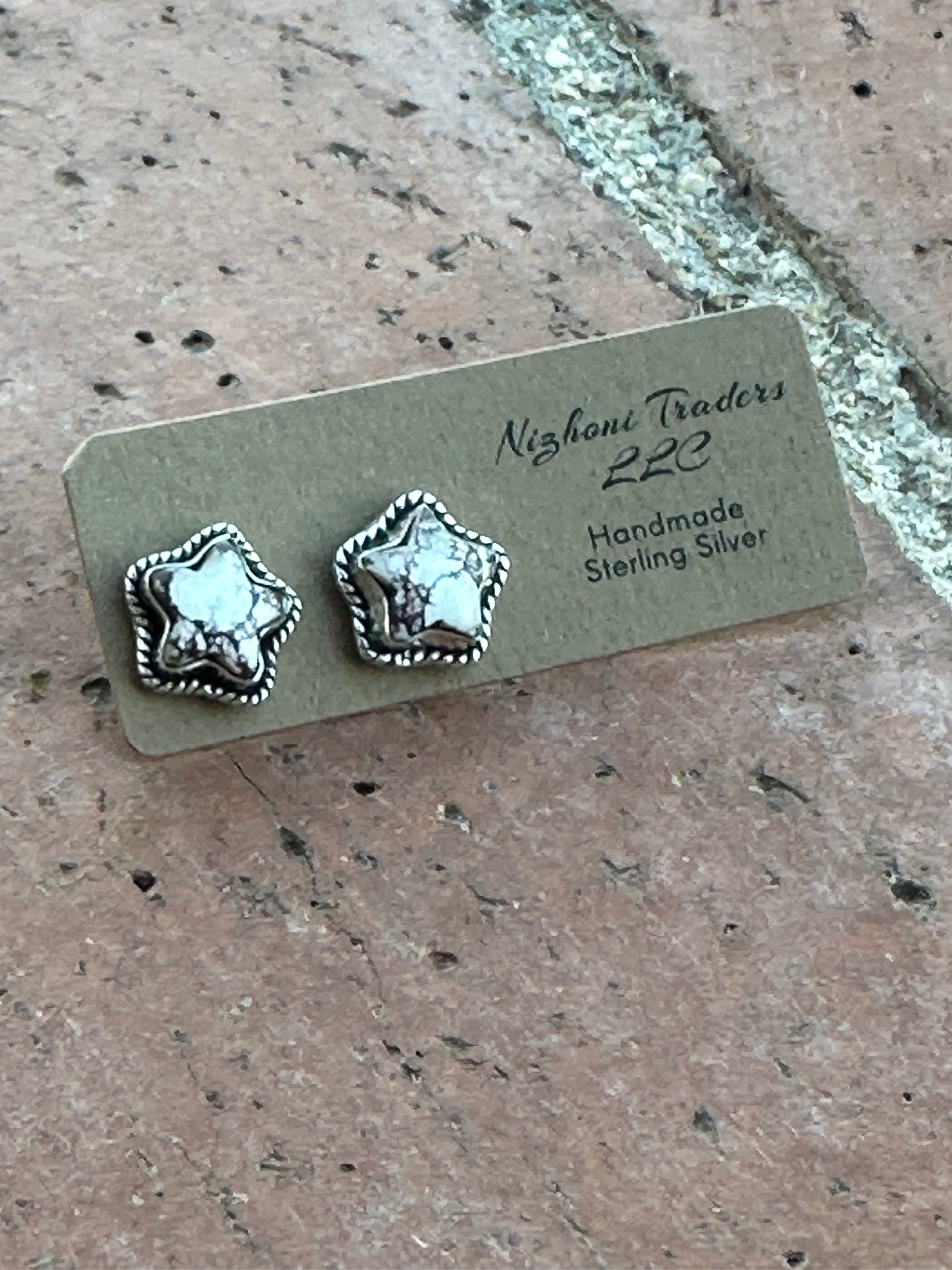 Sizzling Handmade Star Sterling Silver & Wild Horse Post Earrings