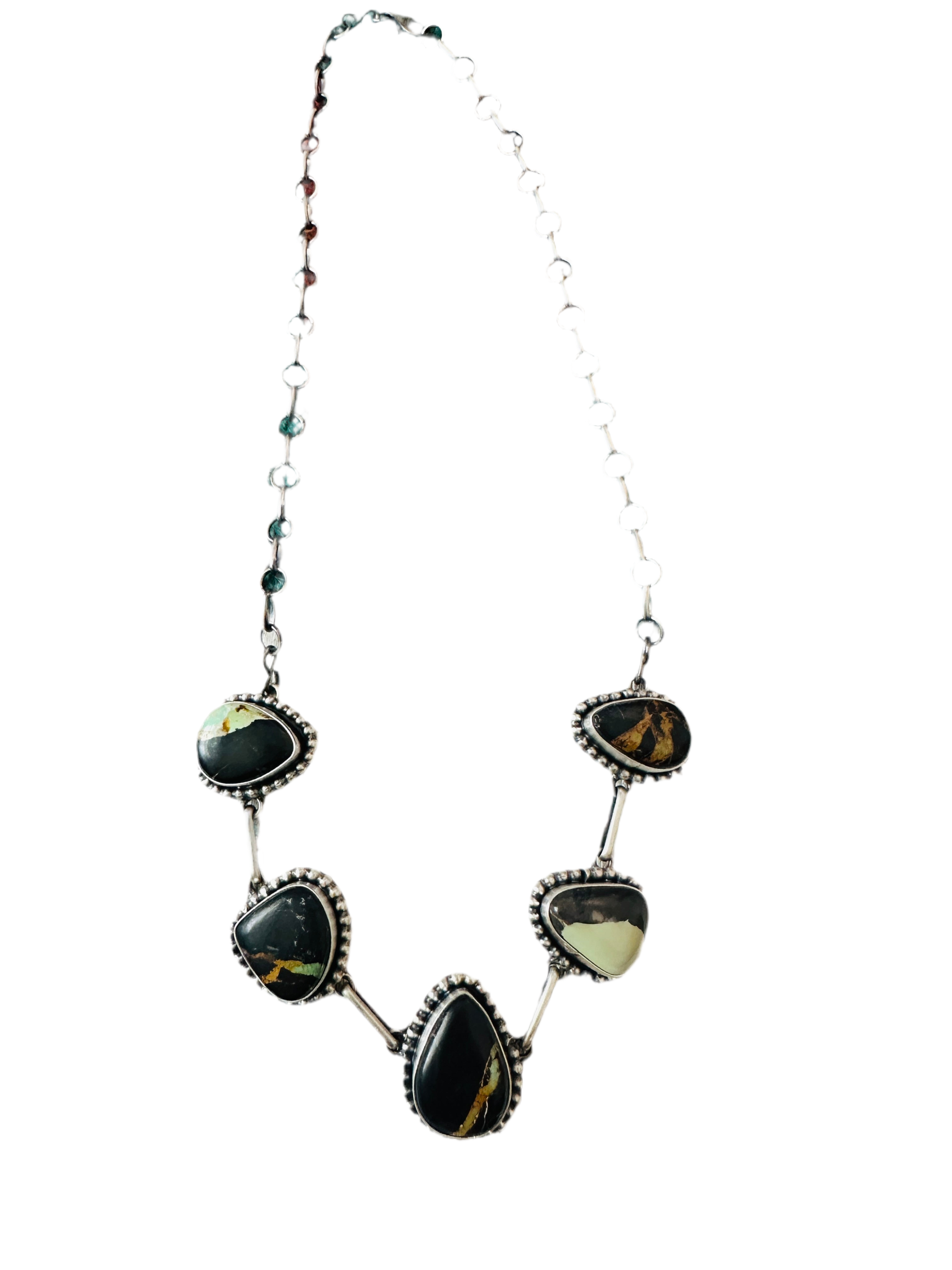 Handcrafted Blackjack Turquoise & Sterling Silver Necklace