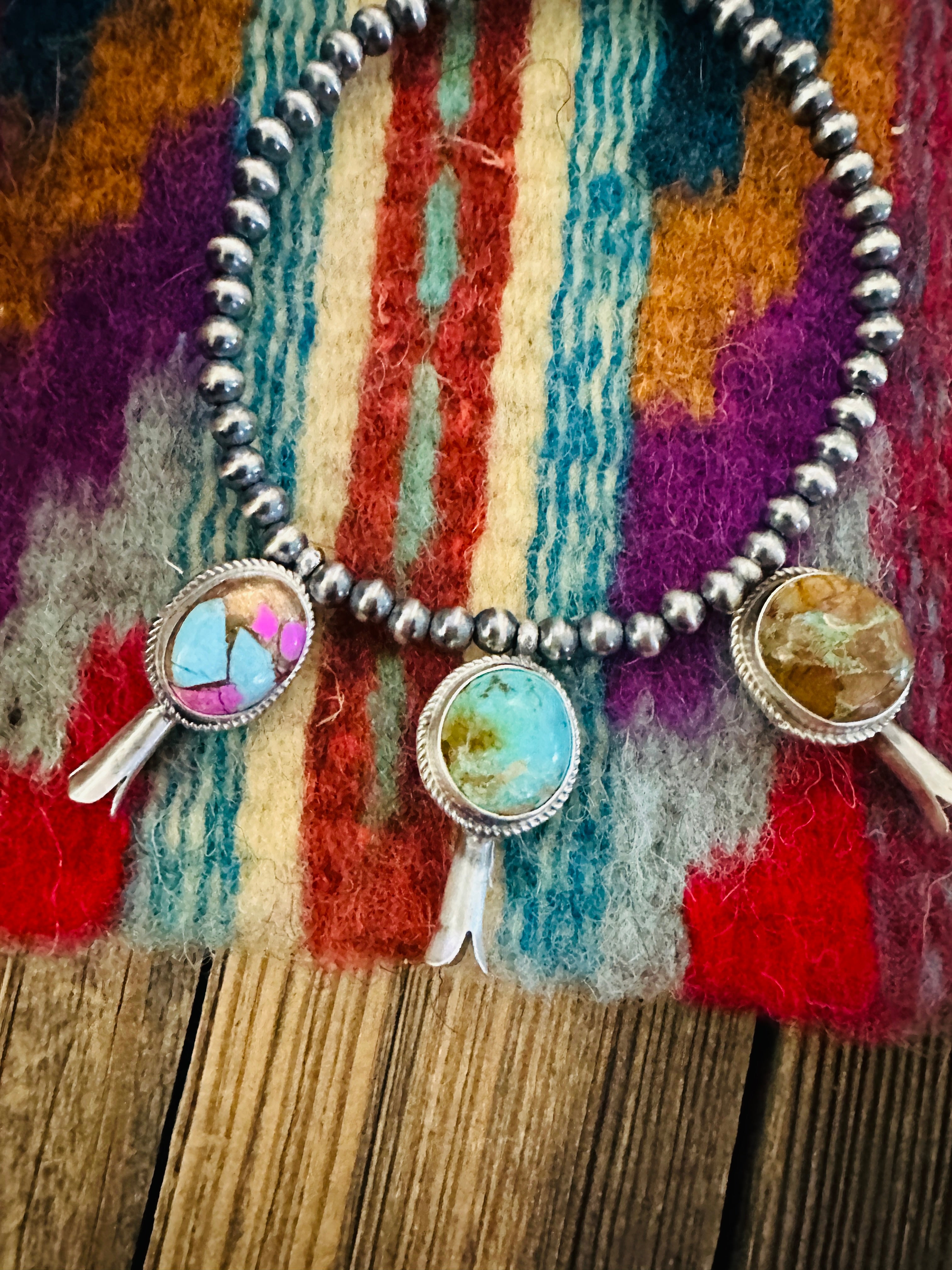 Handcrafted 3mm Sterling Silver Pearl & Multi Stone Blossom Stretch Bracelet