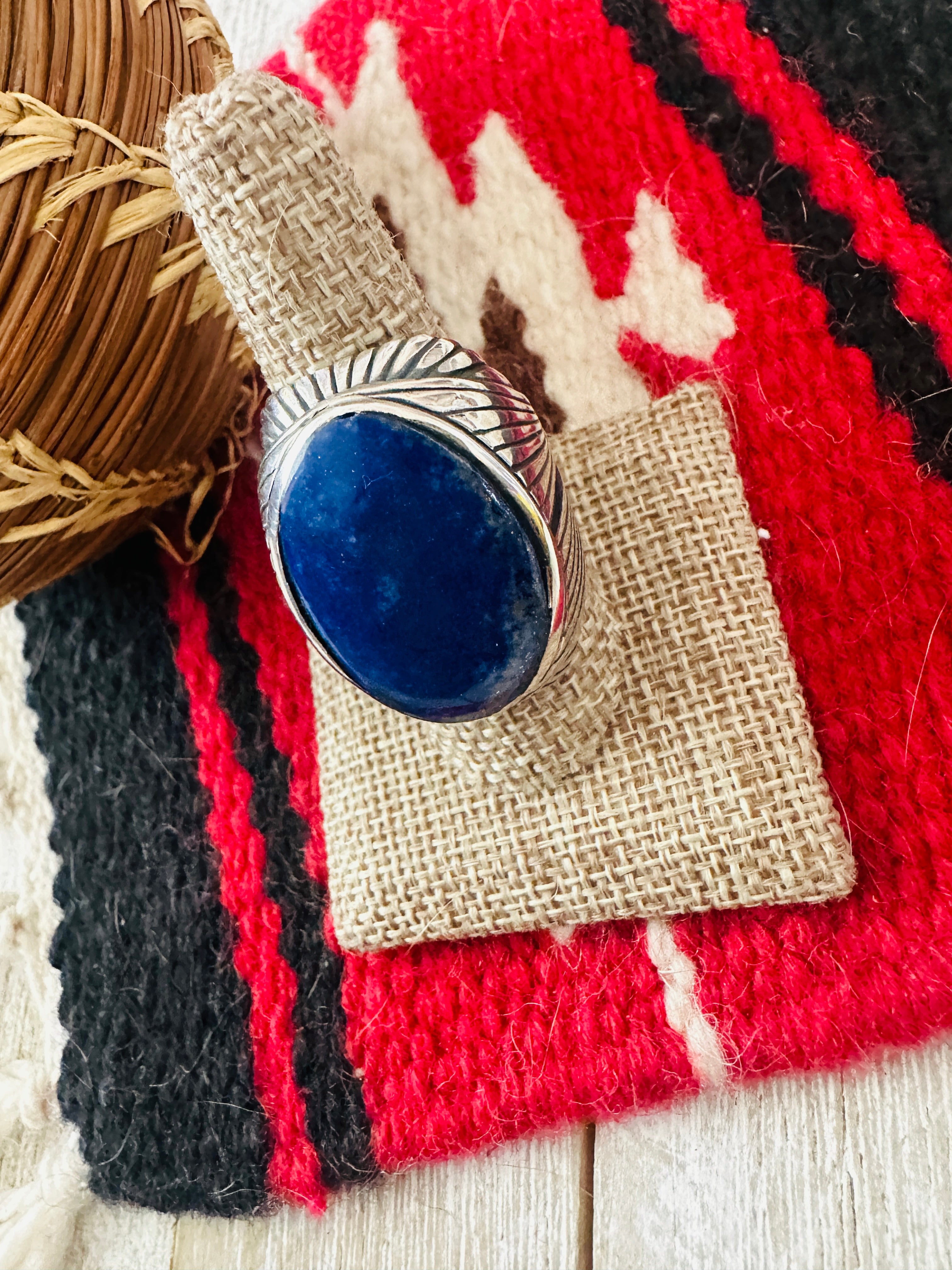 Old Pawn Navajo Sterling Silver & Lapis Men’s Ring Size 9