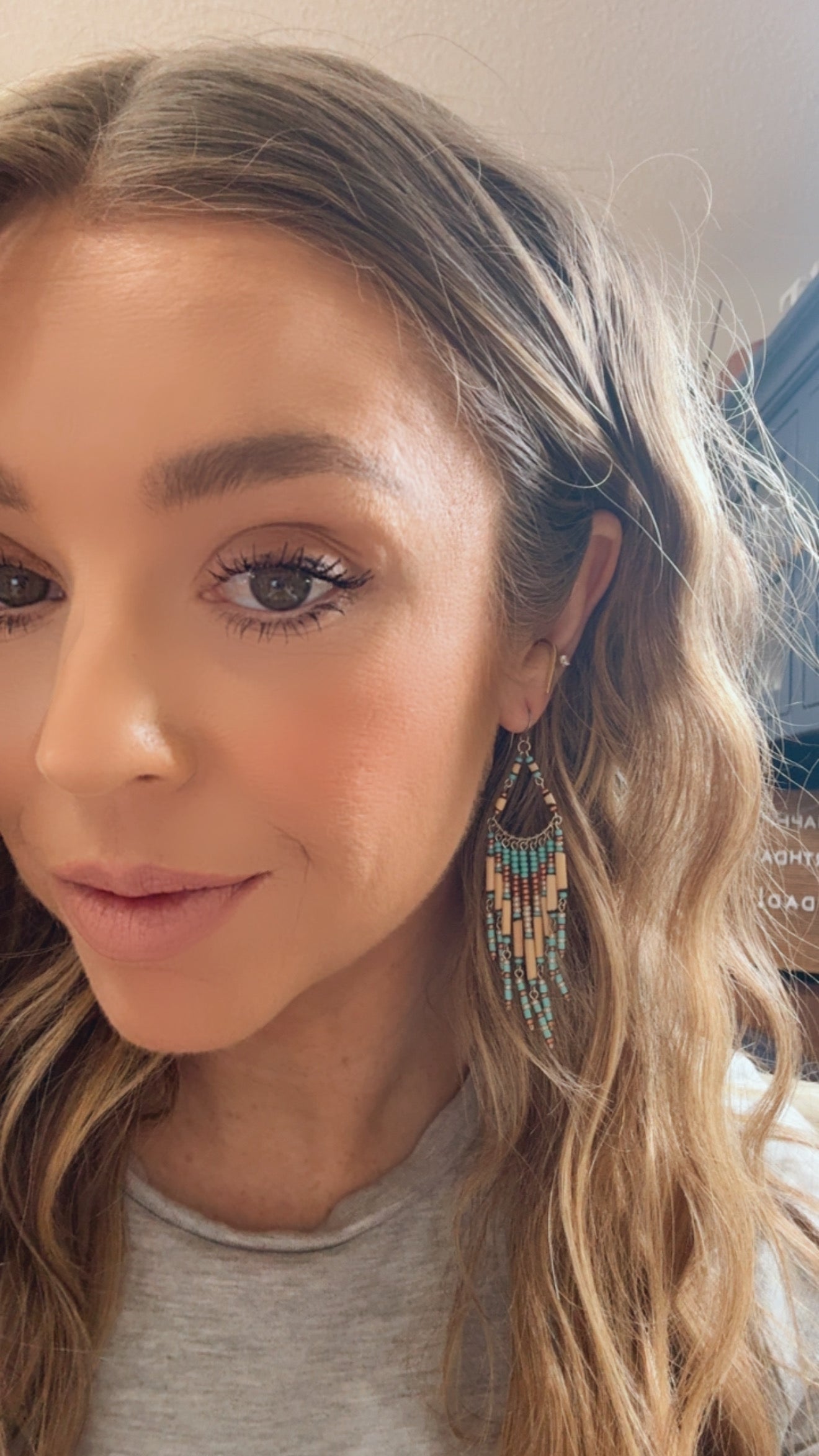 “The Golden Collection” Moonlit Handmade Multi Color Beaded Earrings