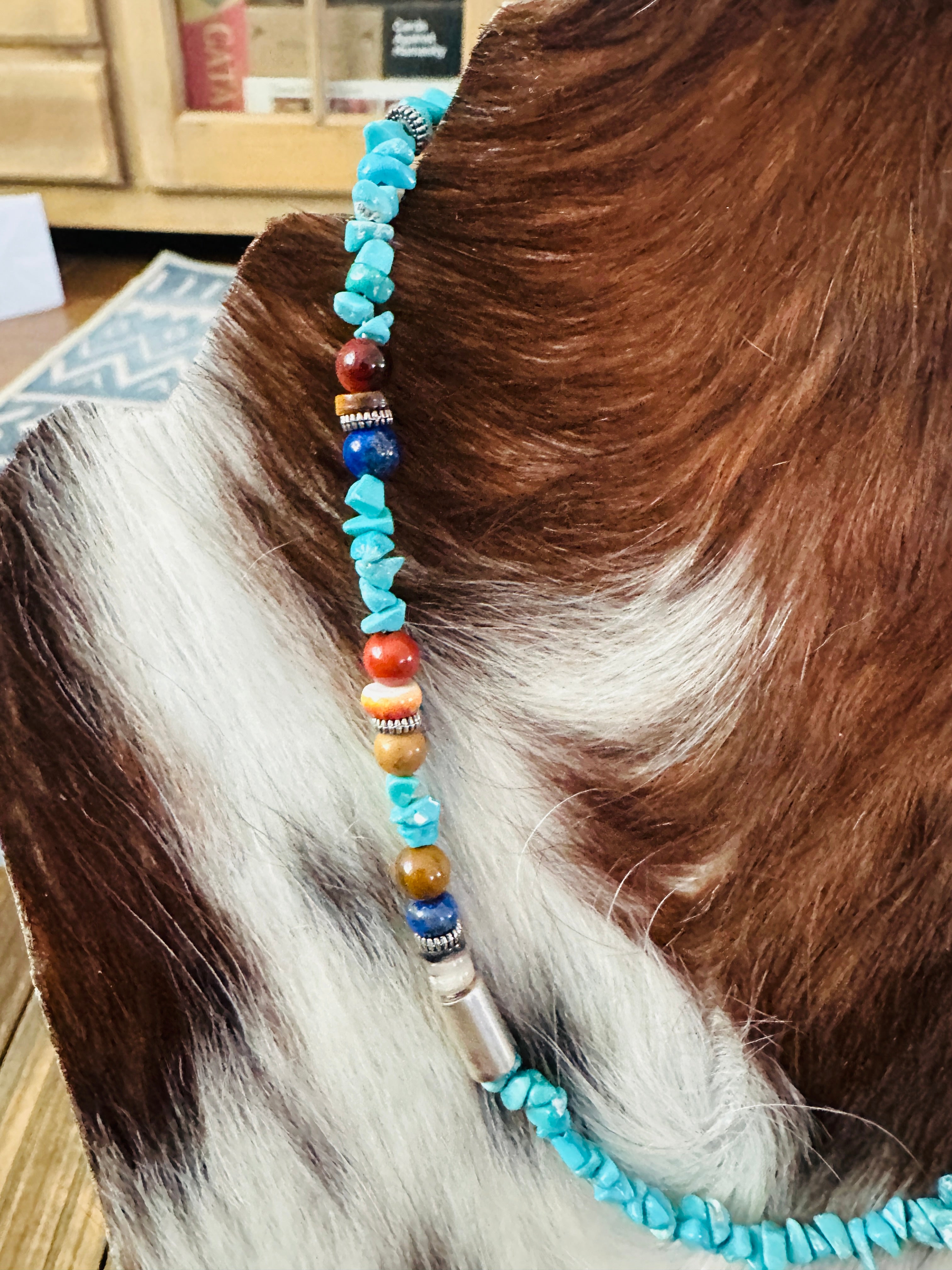 Handcrafted Multi Stone & Sterling Silver Beaded 18” Necklace by T & R Singer