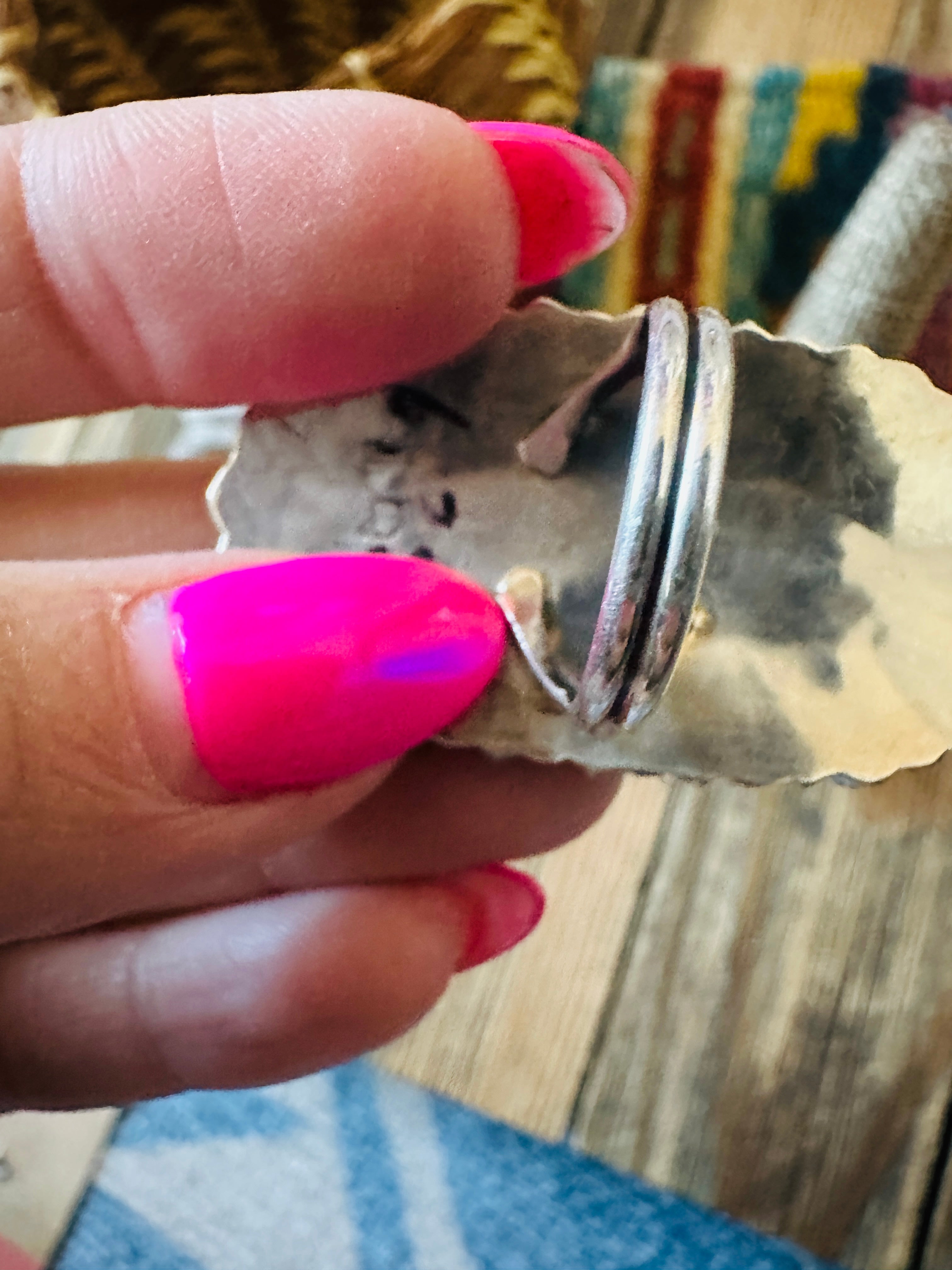 Handcrafted Sterling Silver & Howlite Cluster Ring Size 6