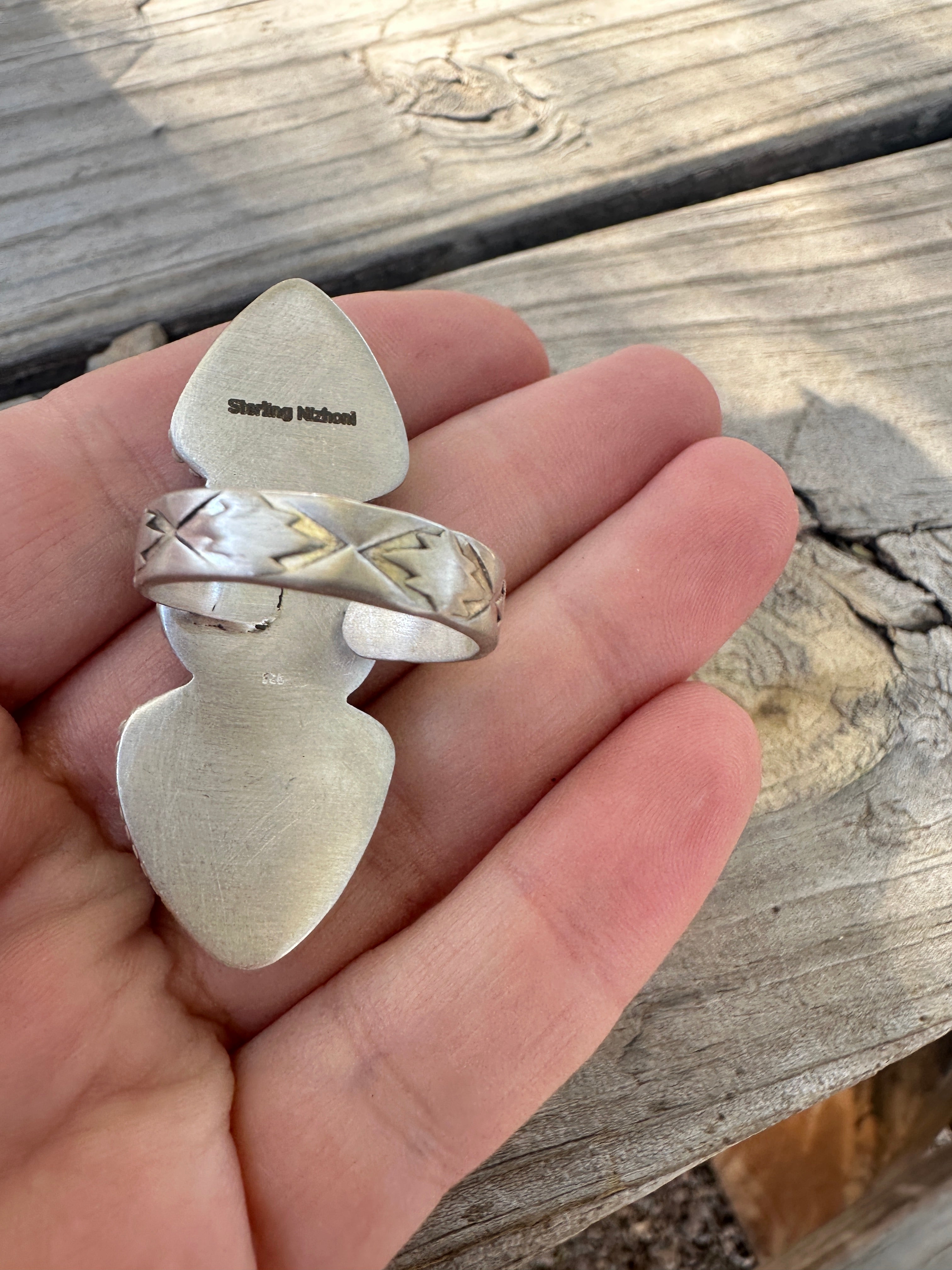 Beautiful Handmade Dahlia Rose And Sterling Silver Adjustable 3 Stone Ring