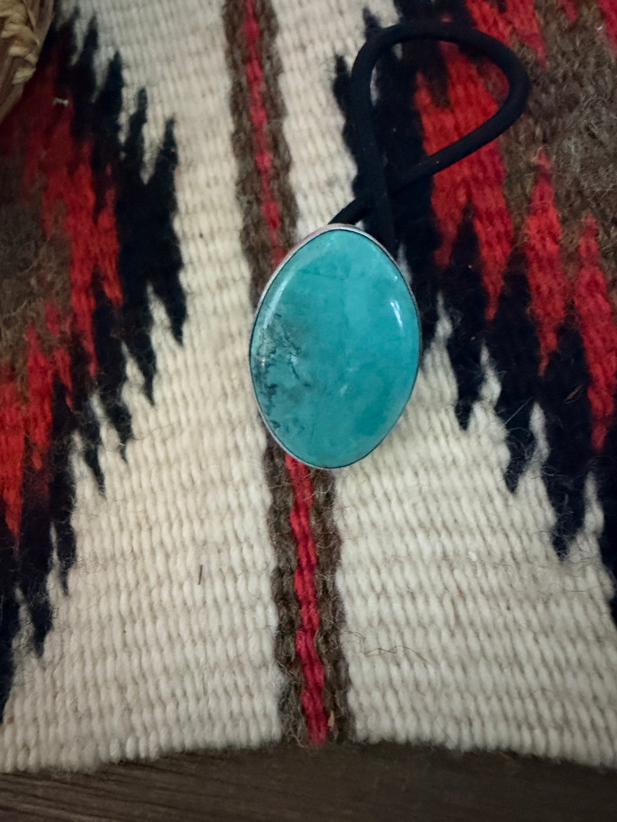 Handcrafted Turquoise & Sterling Silver Hair Tie Charm