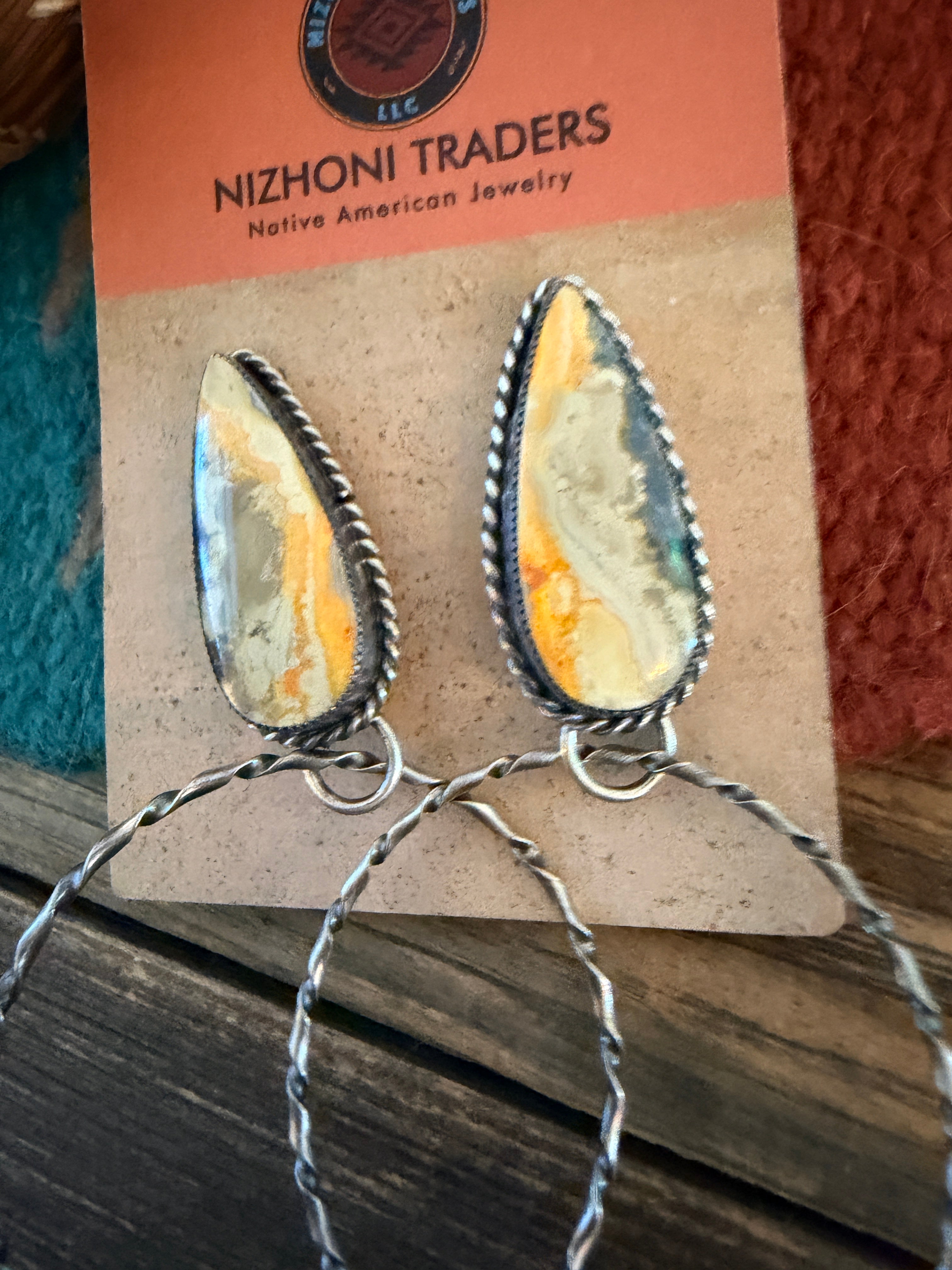 Handcrafted Bumblebee & Sterling Silver Hoop Earrings