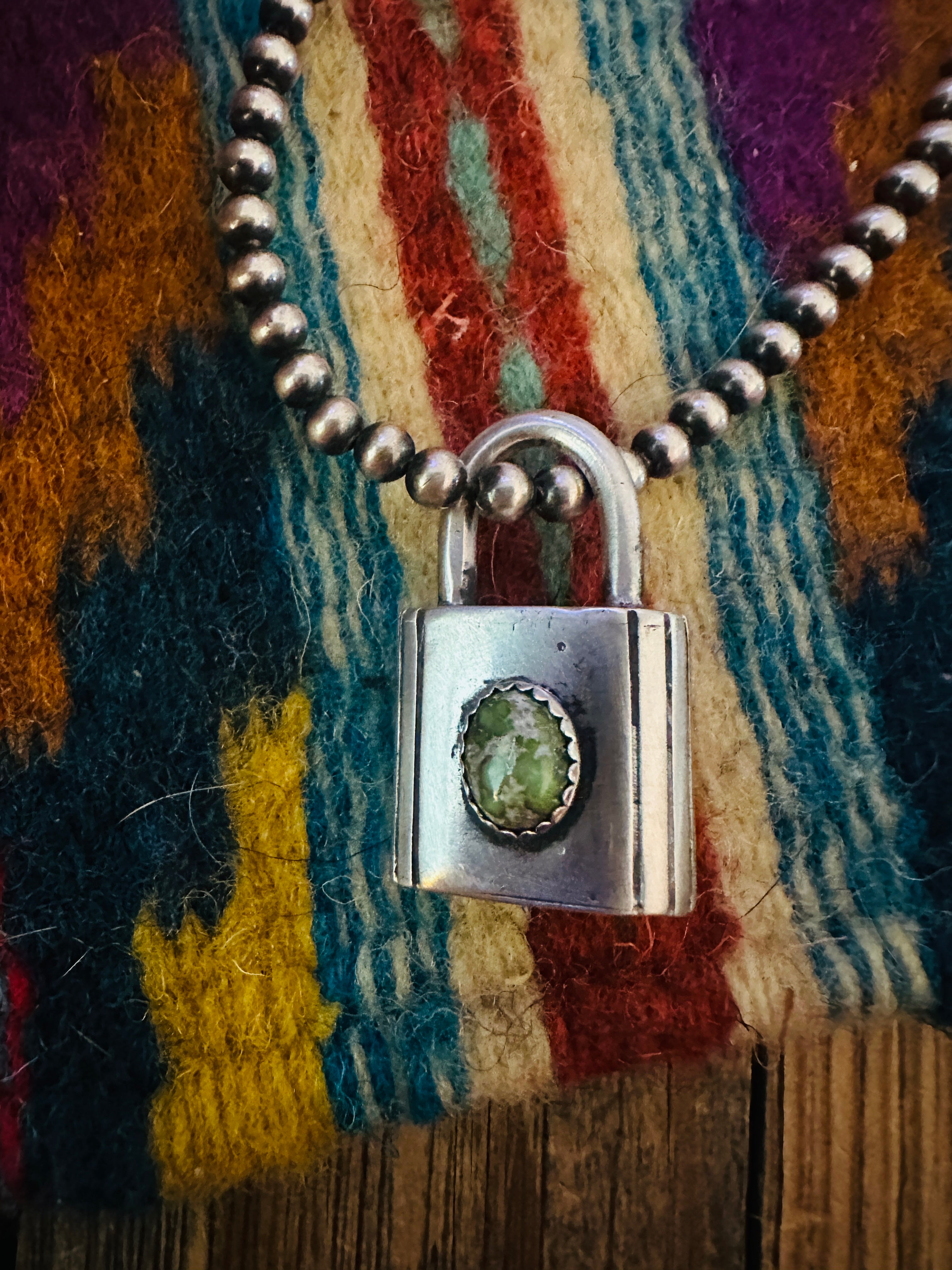 Handcrafted Sterling Silver & Turquoise Locket Pendant