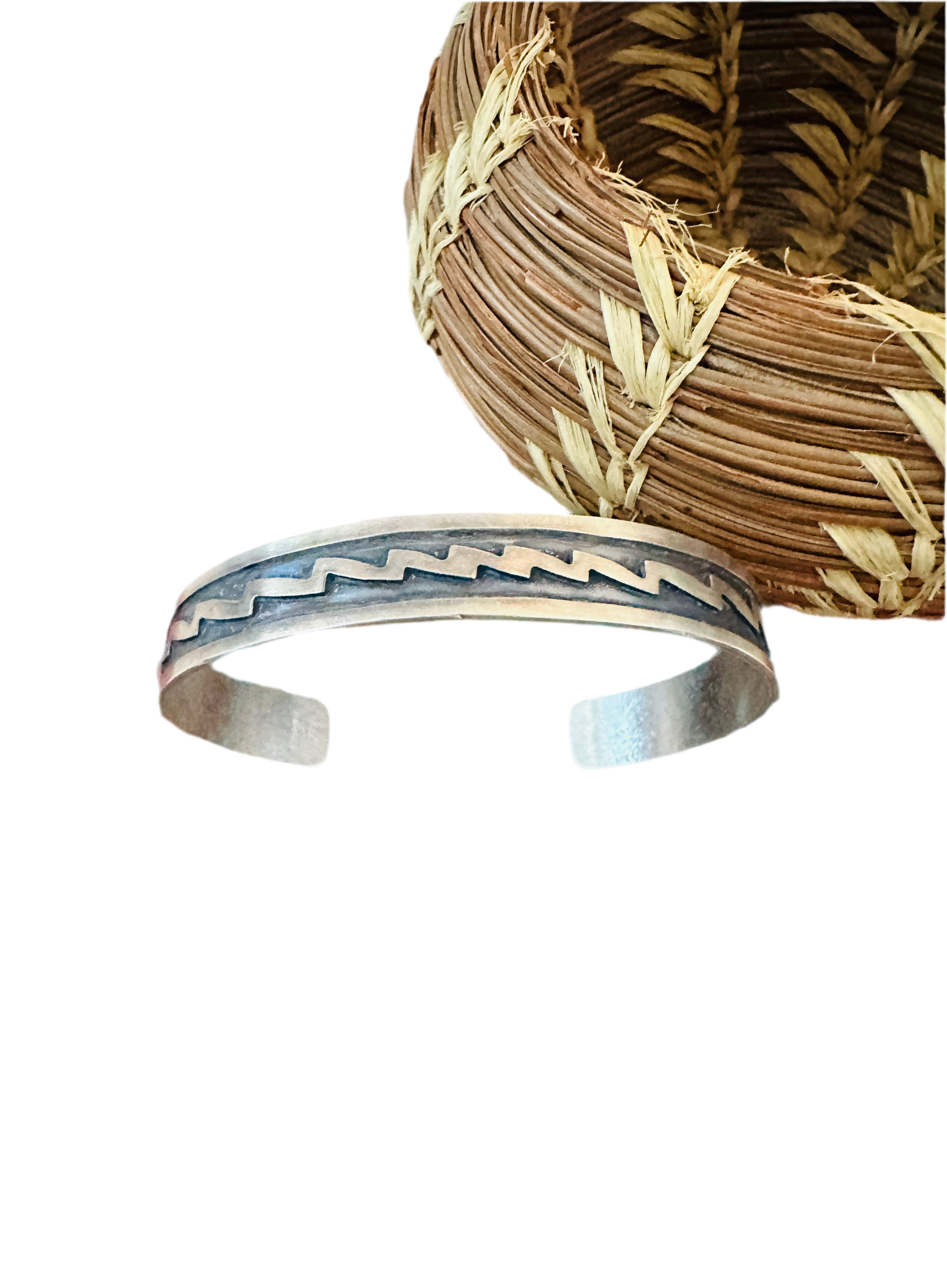 Handcrafted Hand Stamped Sterling Silver Cuff Bracelet