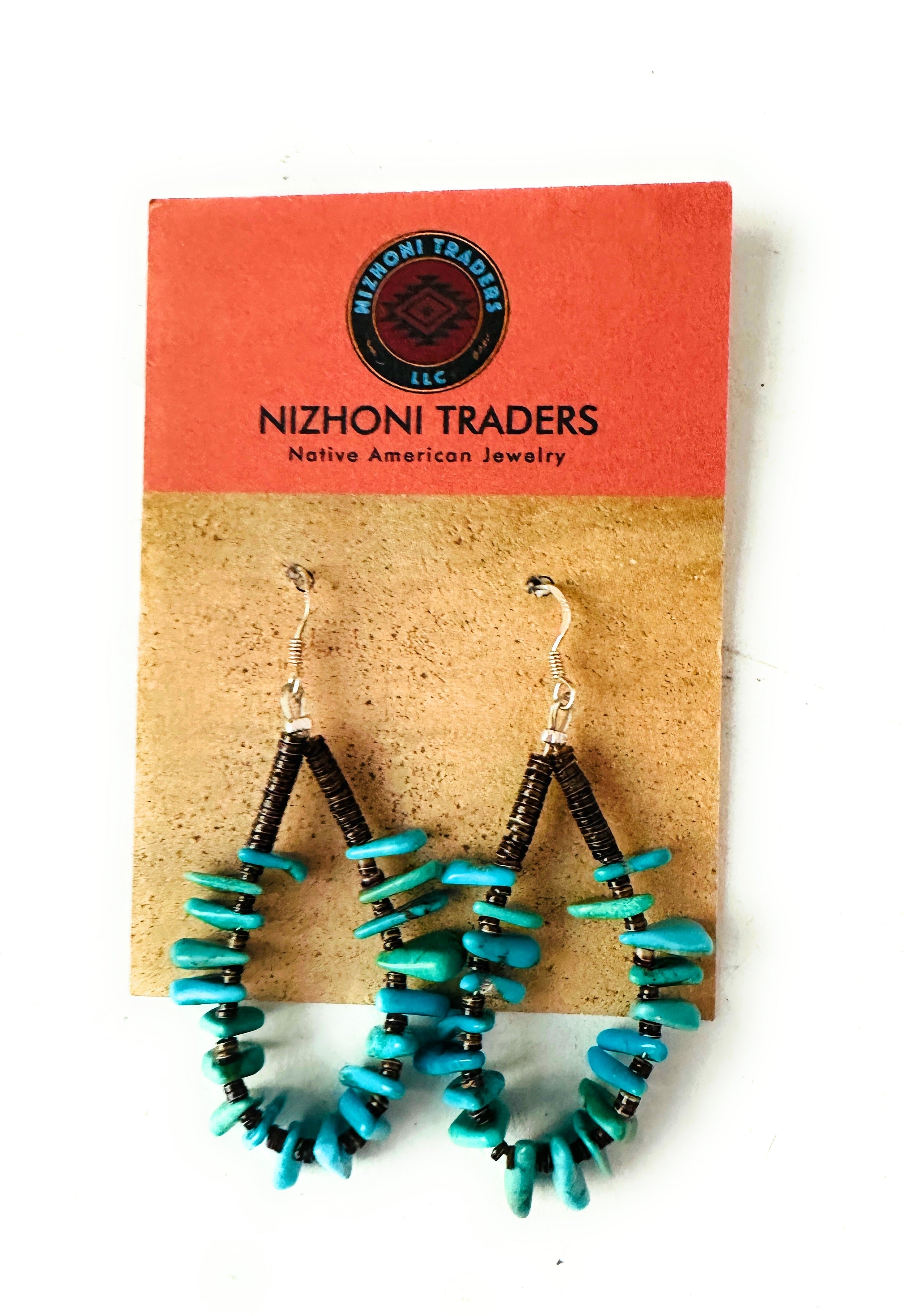Handcrafted Turquoise & Heishi Beaded Hoop Earrings