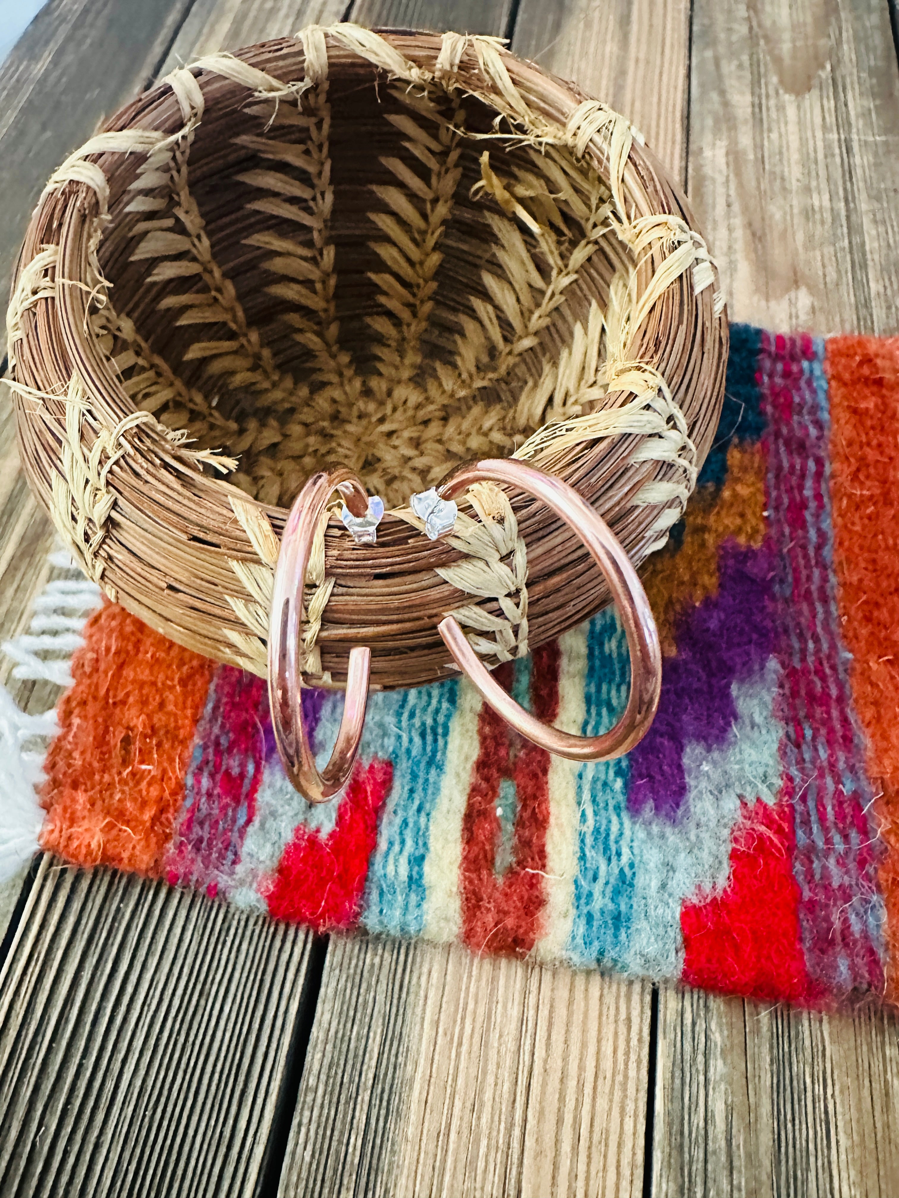 Handcrafted Copper Hoop Earrings