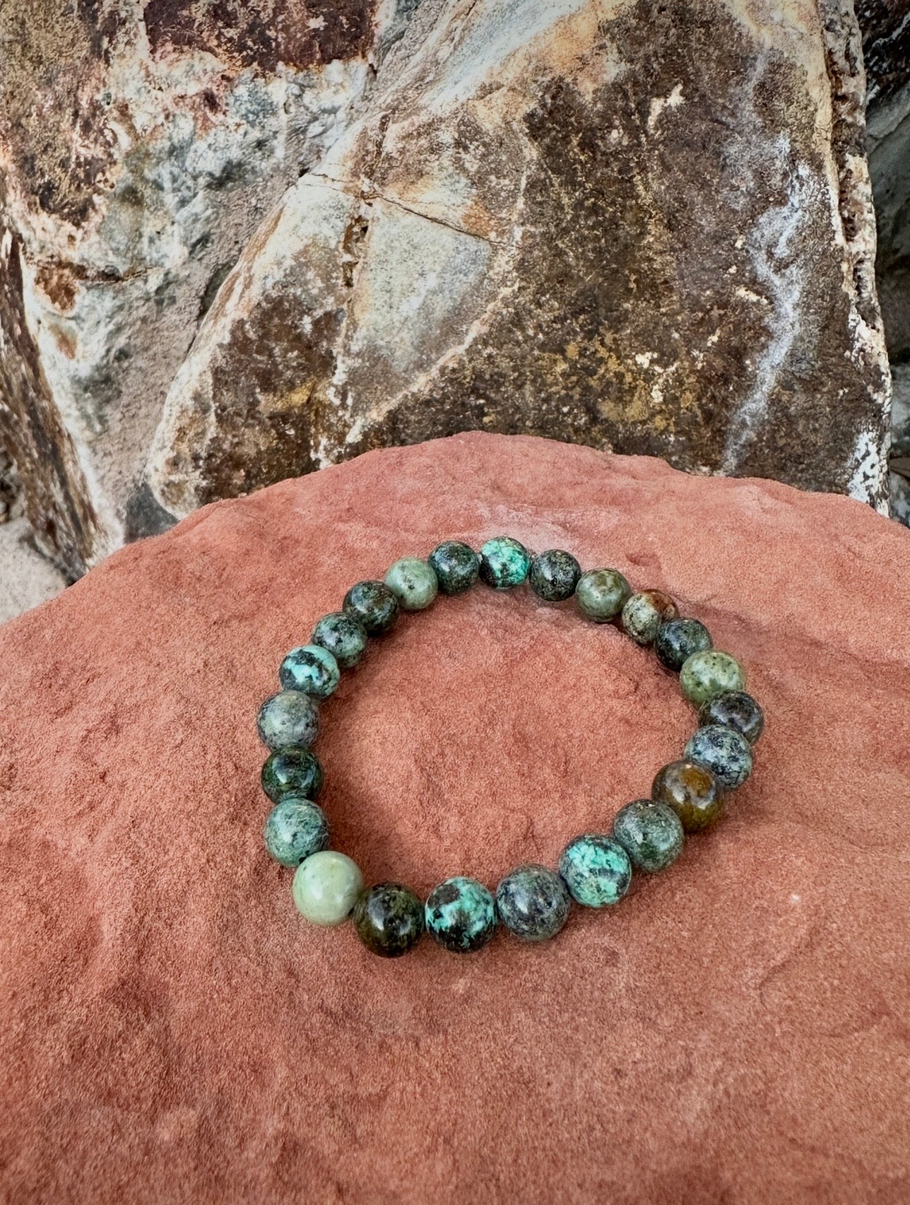 African Turquoise Jasper 8mm Beaded Stretch Bracelet