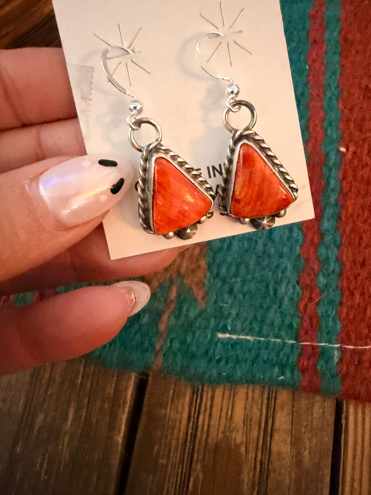 Handcrafted Spiny Oyster & Sterling Silver Dangle Earrings