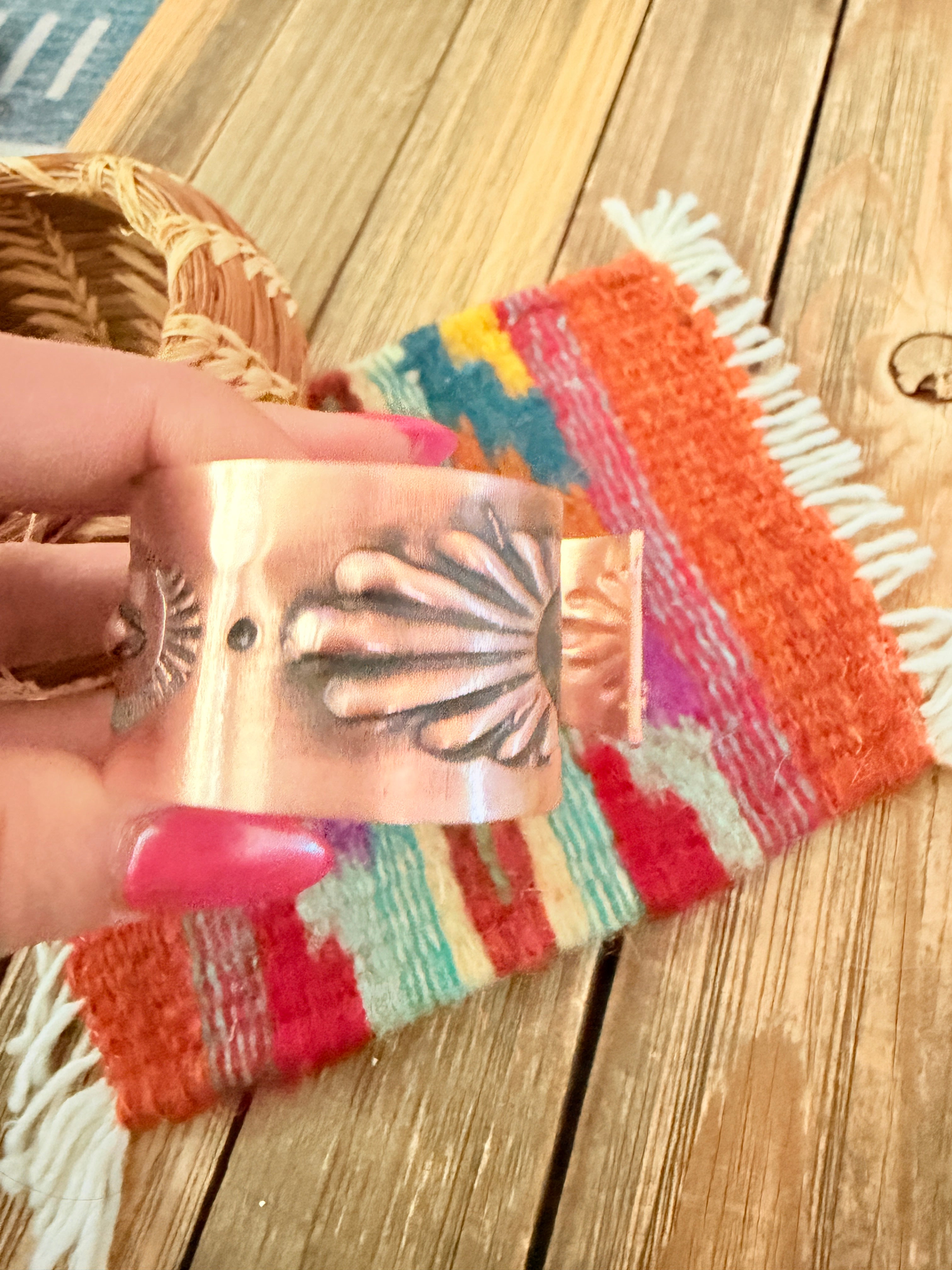 Handcrafted Copper Cuff Bracelet by Elvira Bill