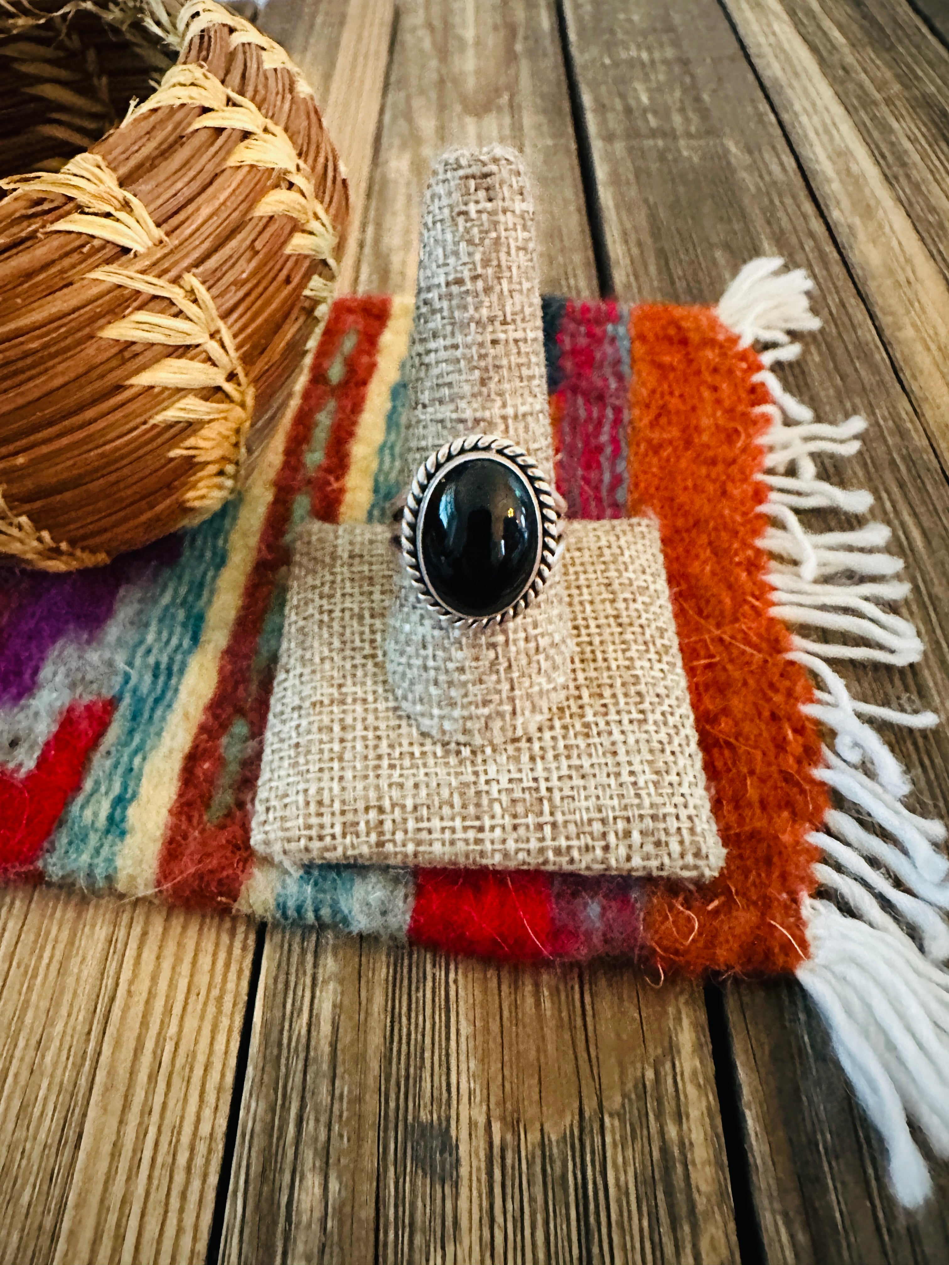 Handcrafted Black Onyx, & Sterling Silver Ring