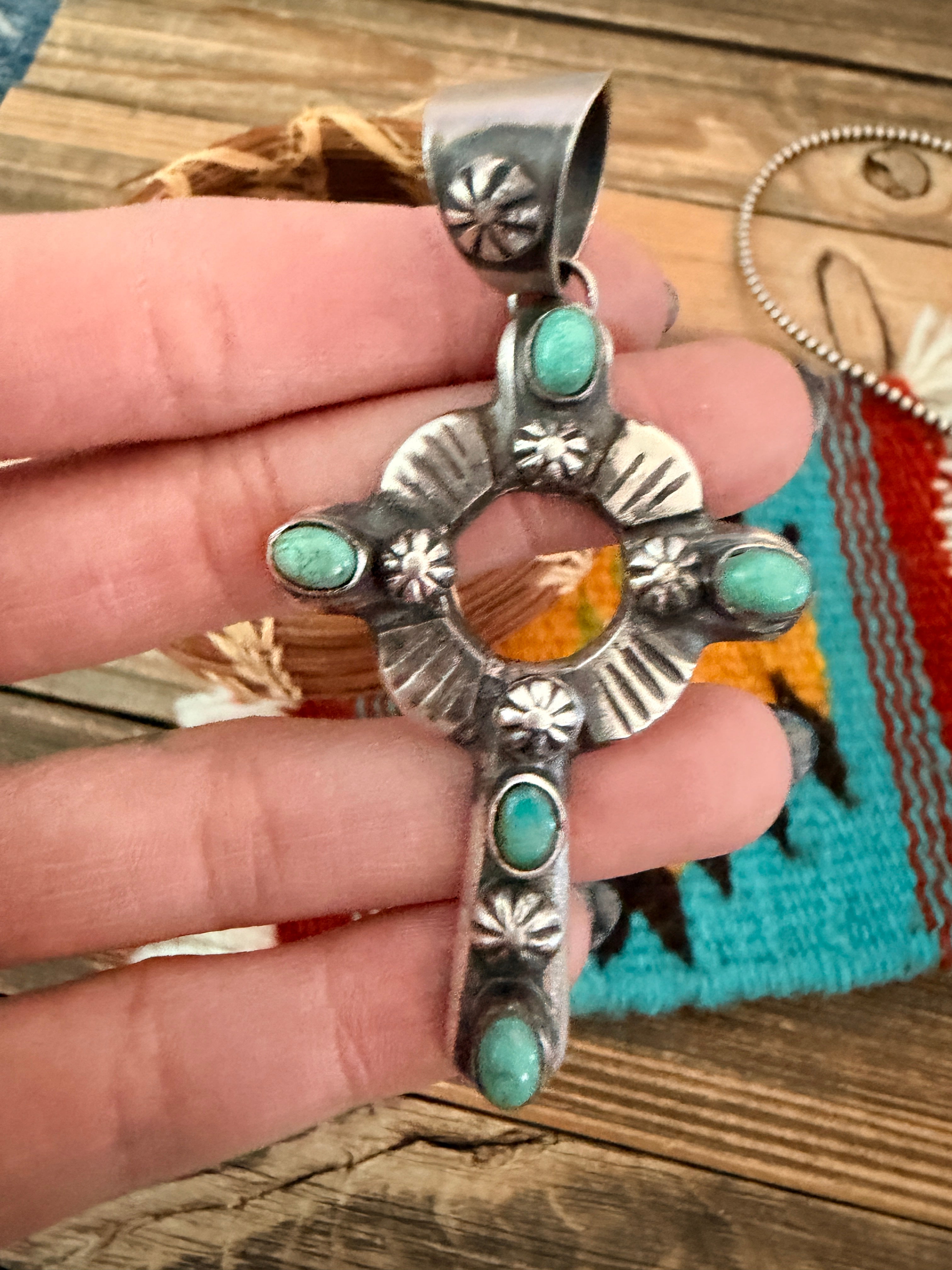 Handcrafted Sterling Silver & Turquoise Pendant by Chimney Butte