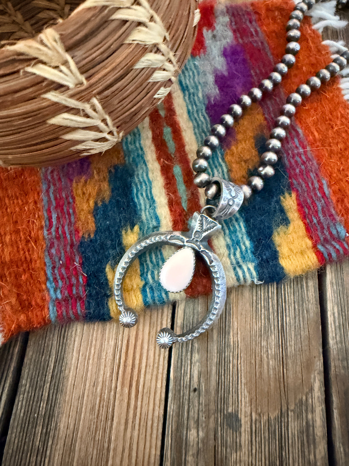 Handcrafted Sterling Silver & Queen Pink Conch Naja Pendant by Kevin Billah
