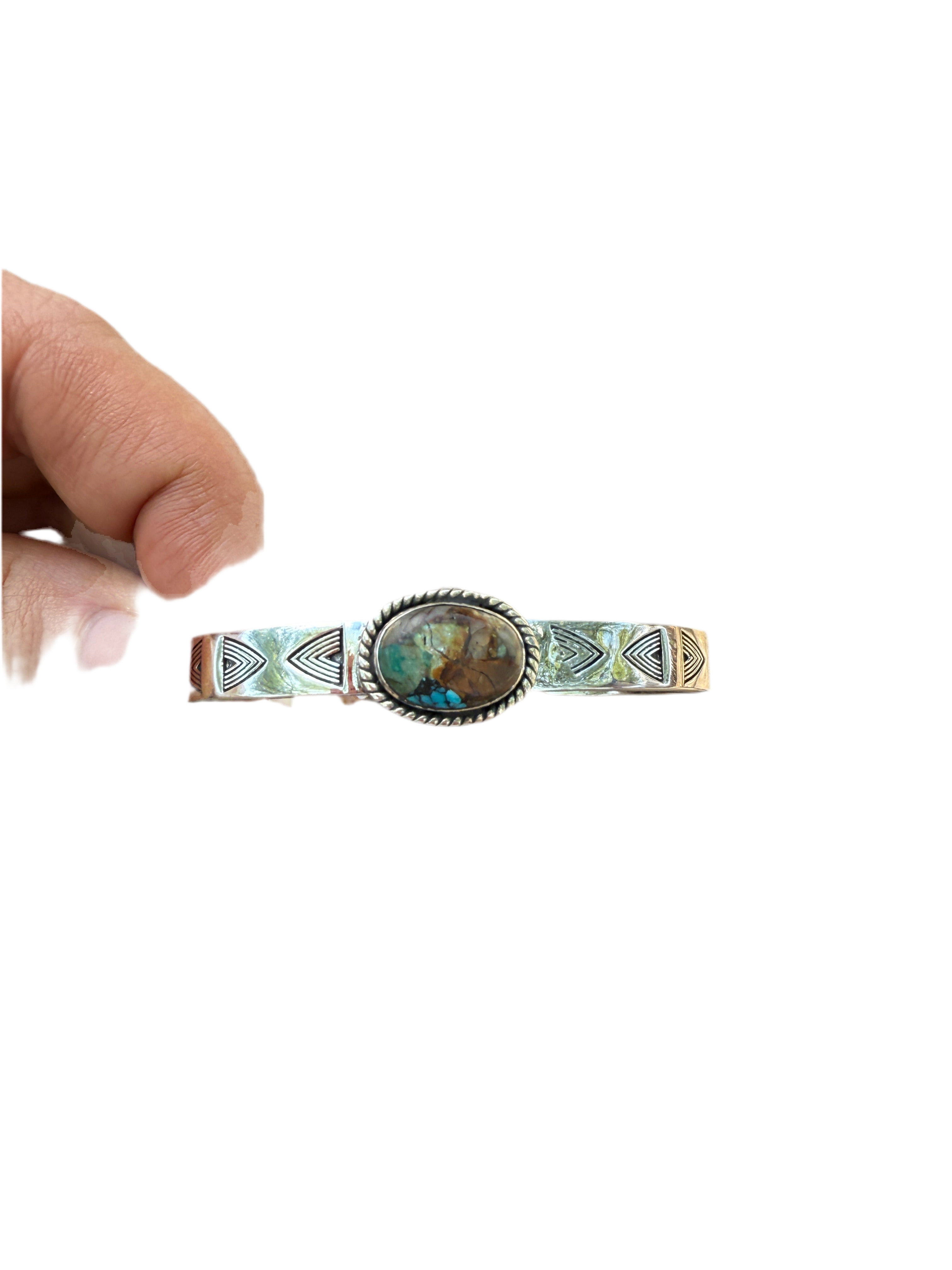 Handmade Sterling Silver & Royston Turquoise Cuff Bracelet