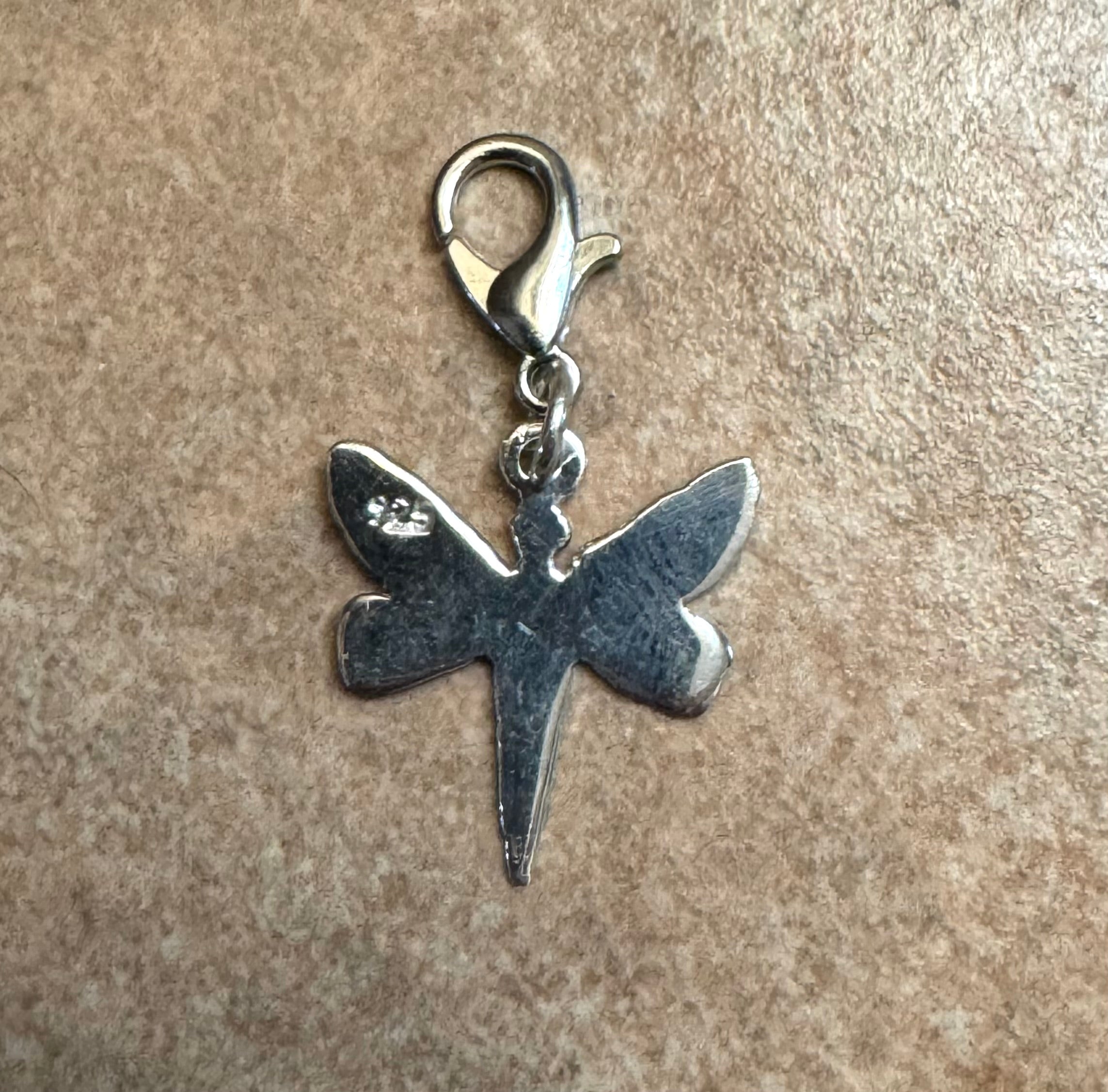 Multicolored Dragonfly Sterling Silver Charm