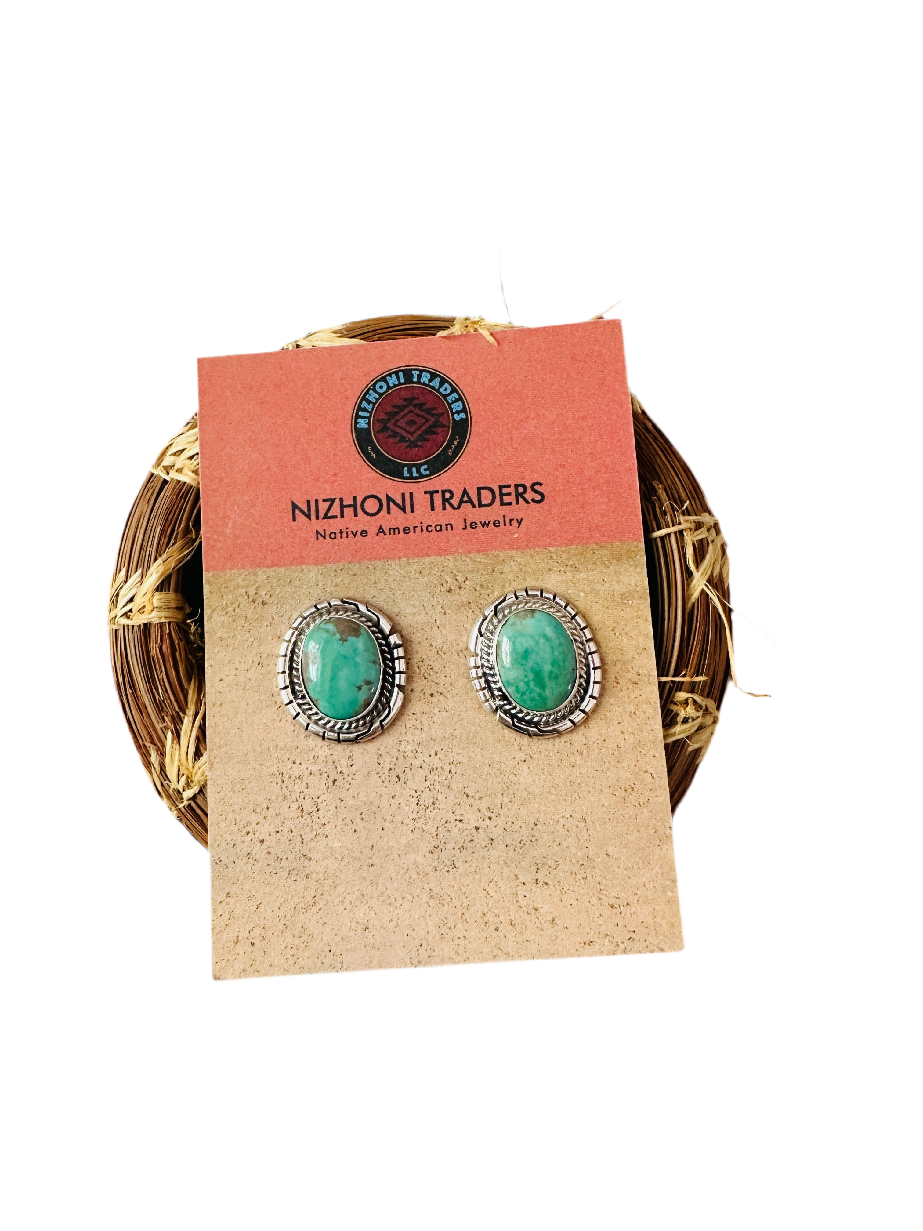 Navajo Turquoise & Sterling Silver Post Earrings