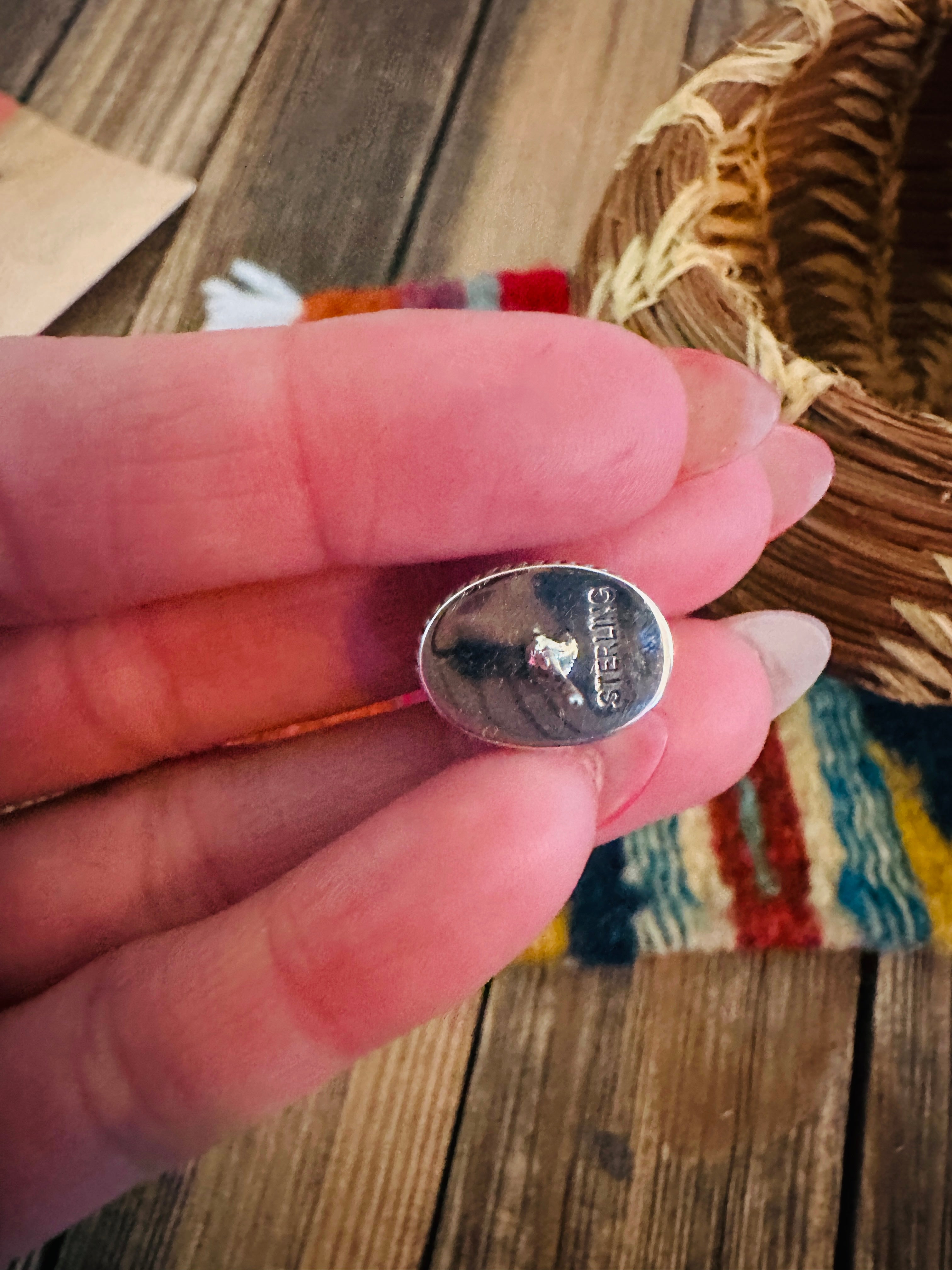 Handcrafted Purple Spiny & Sterling Silver Stud Earrings