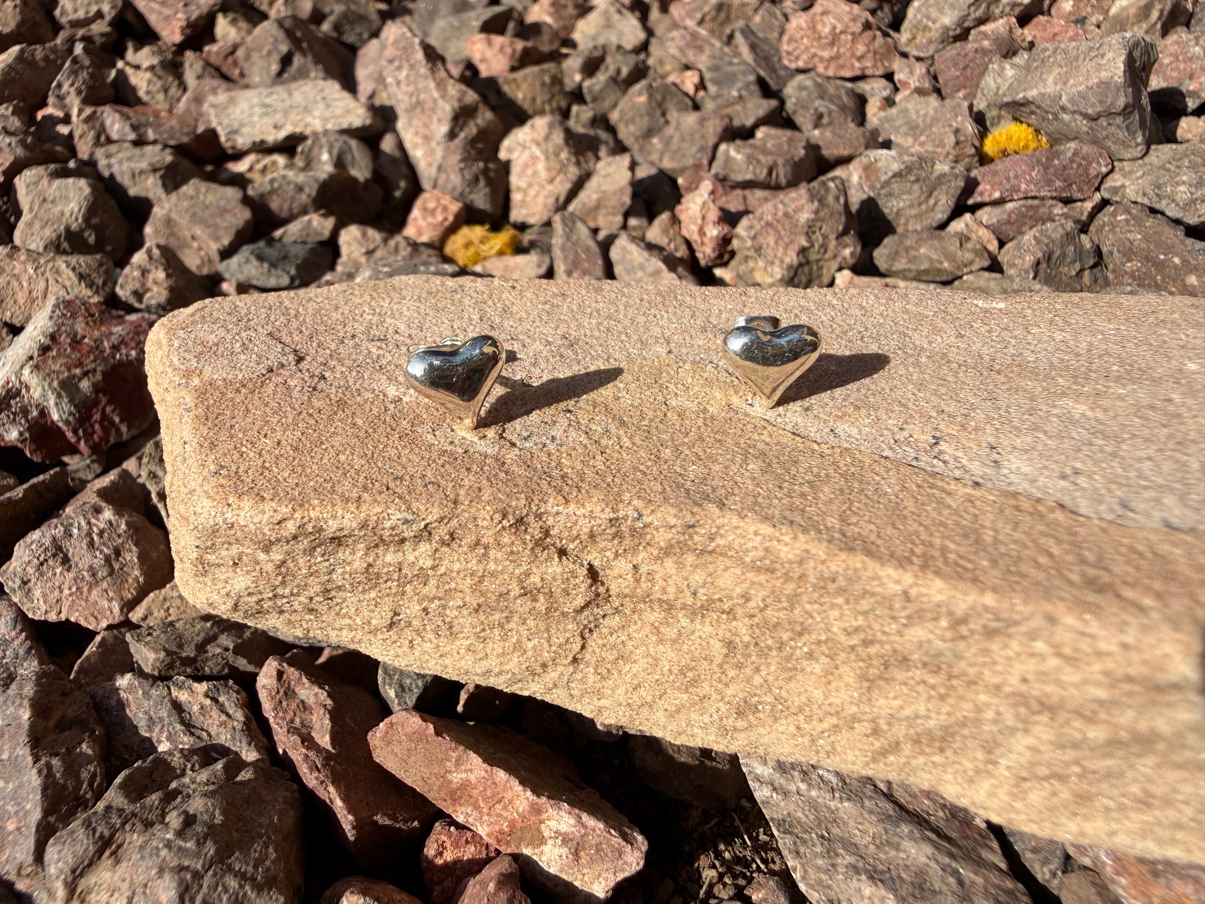 Tiny Heart Sterling Silver Stud Earrings