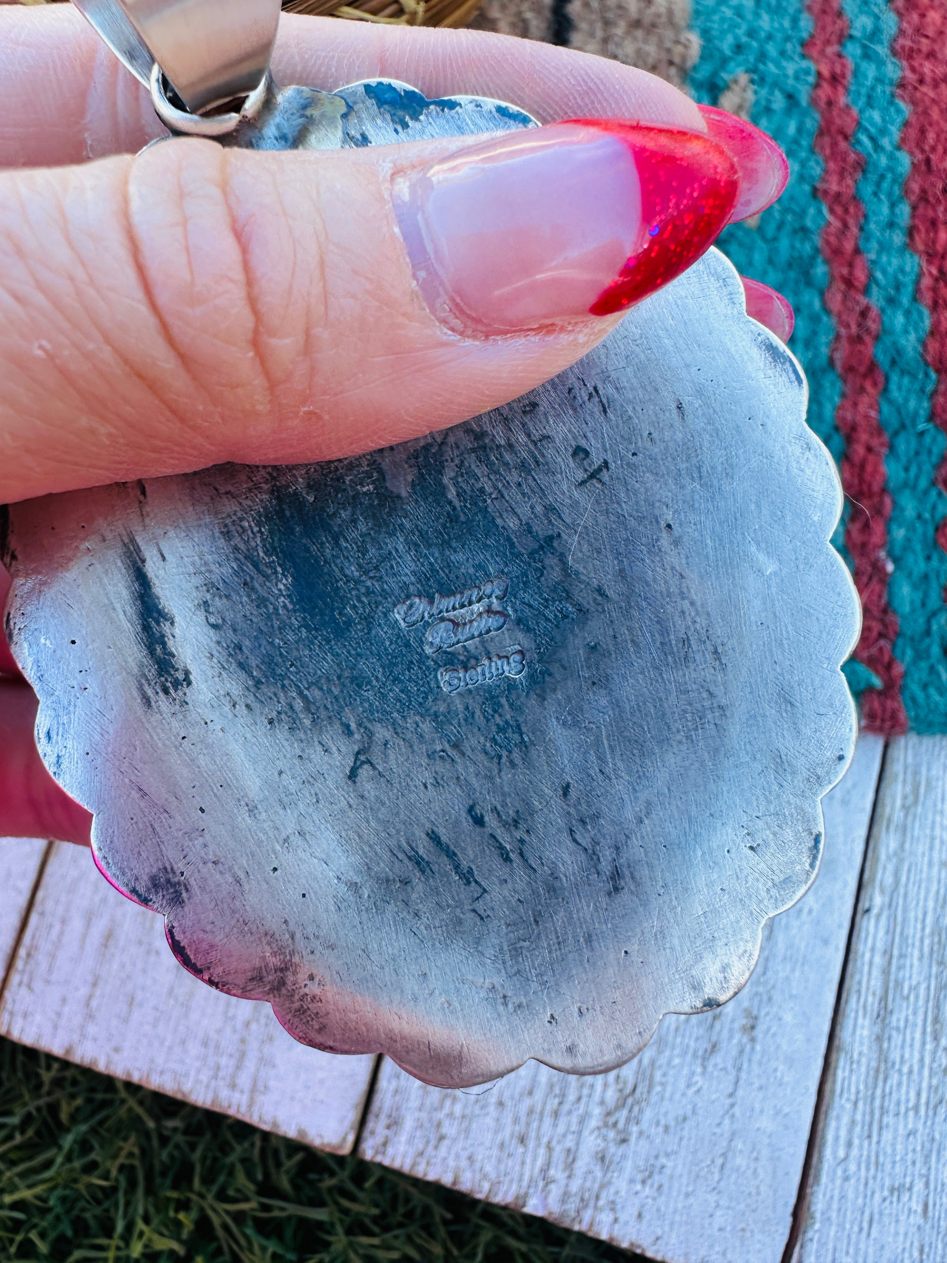 Handcrafted Sterling Silver & Sonoran Mountain Turquoise Pendant by Chimney Butte