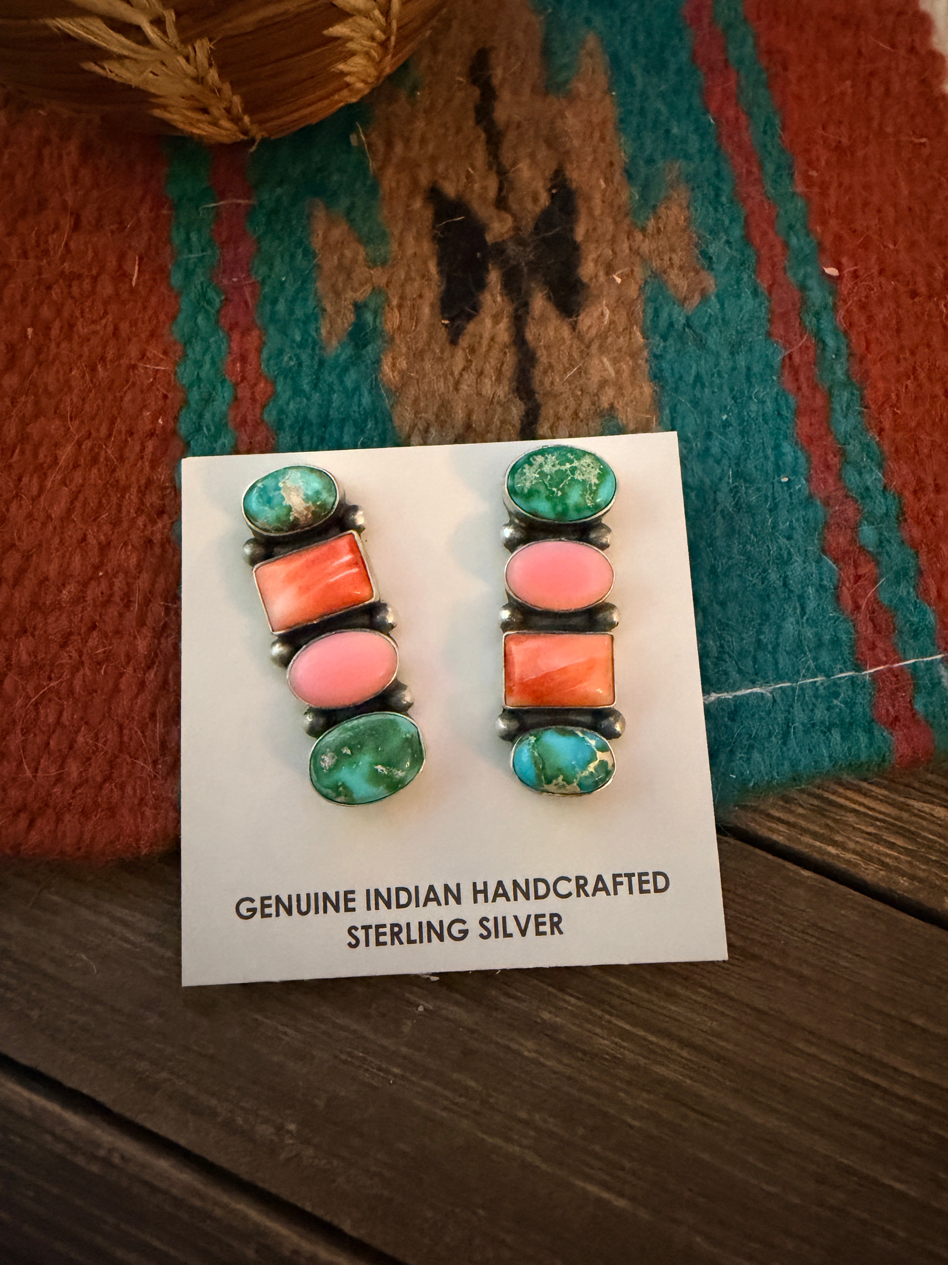 Handcrafted Multi Stone & Sterling Silver Dangle Earrings by Letricia Largo