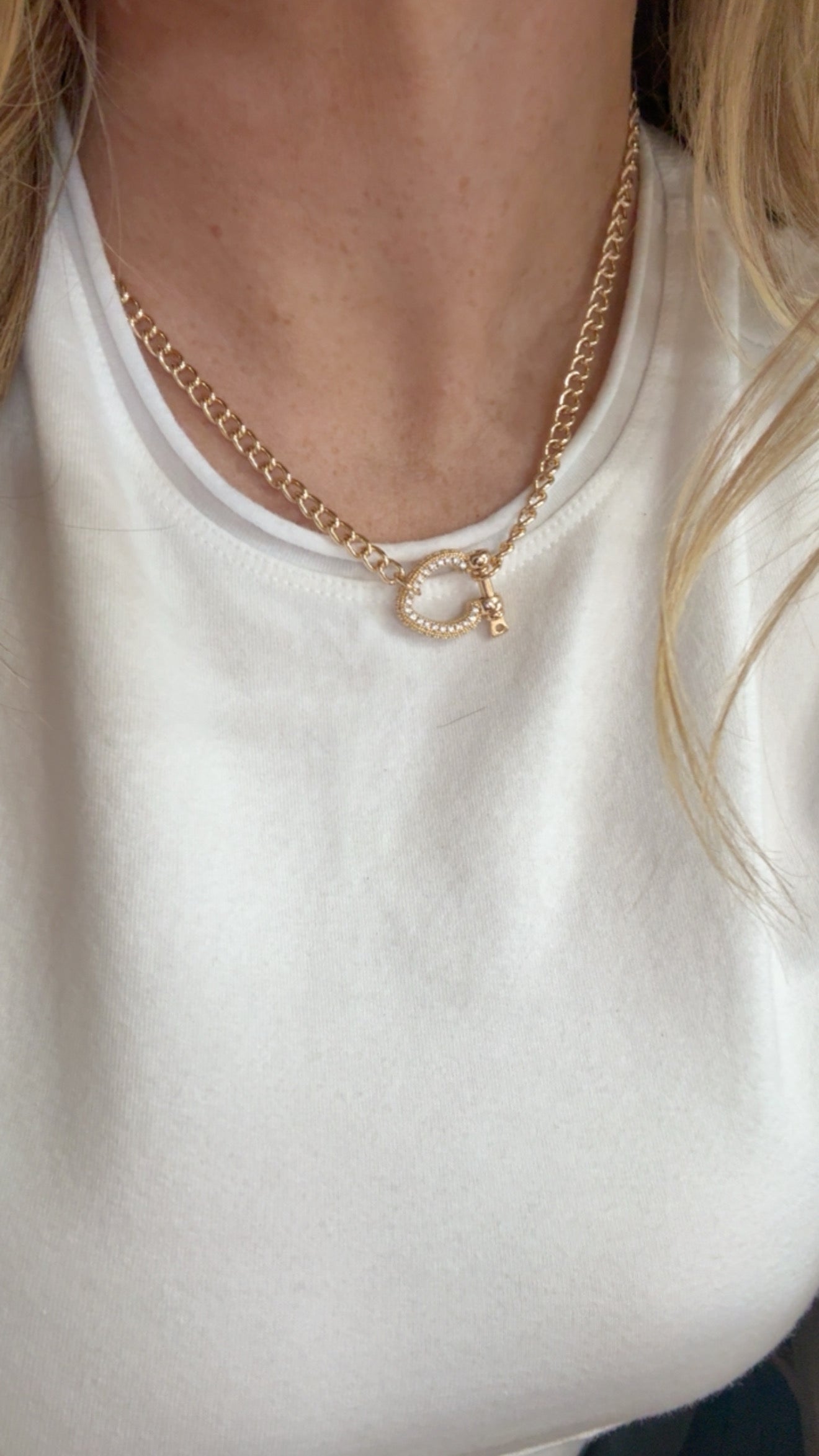 “The Golden Collection” Handmade Gold Plated Chunky HORSE BIT Necklace