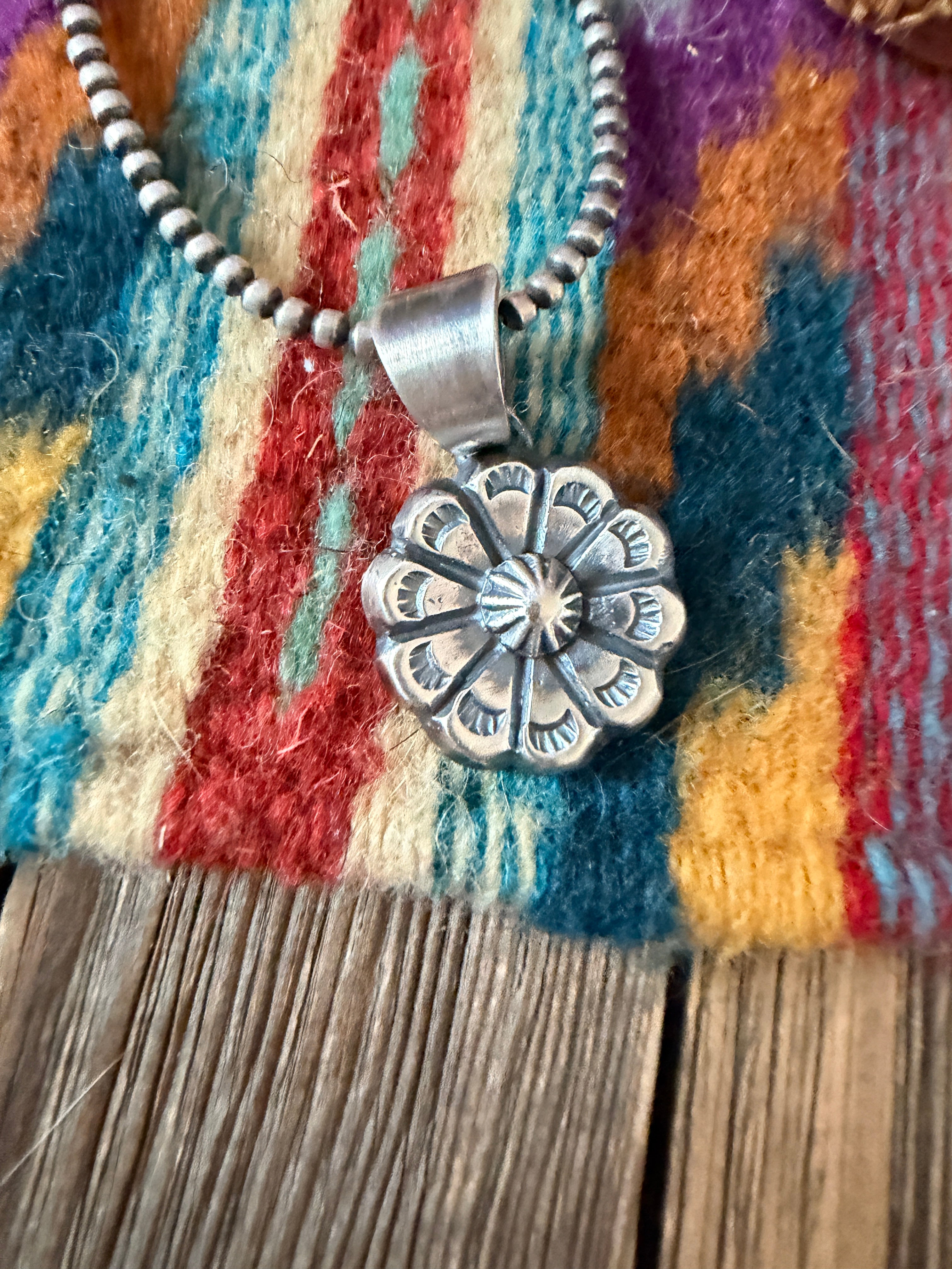 Handcrafted Sterling Silver Flower Pendant by Chimney Butte