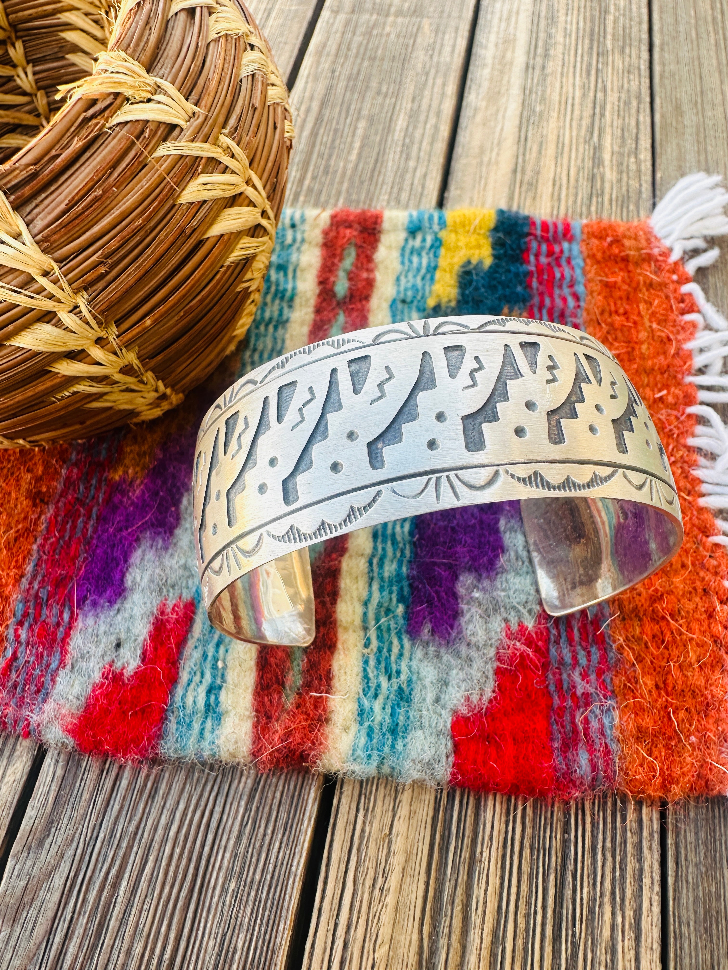 Hand Stamped Sterling Silver Cuff Bracelet