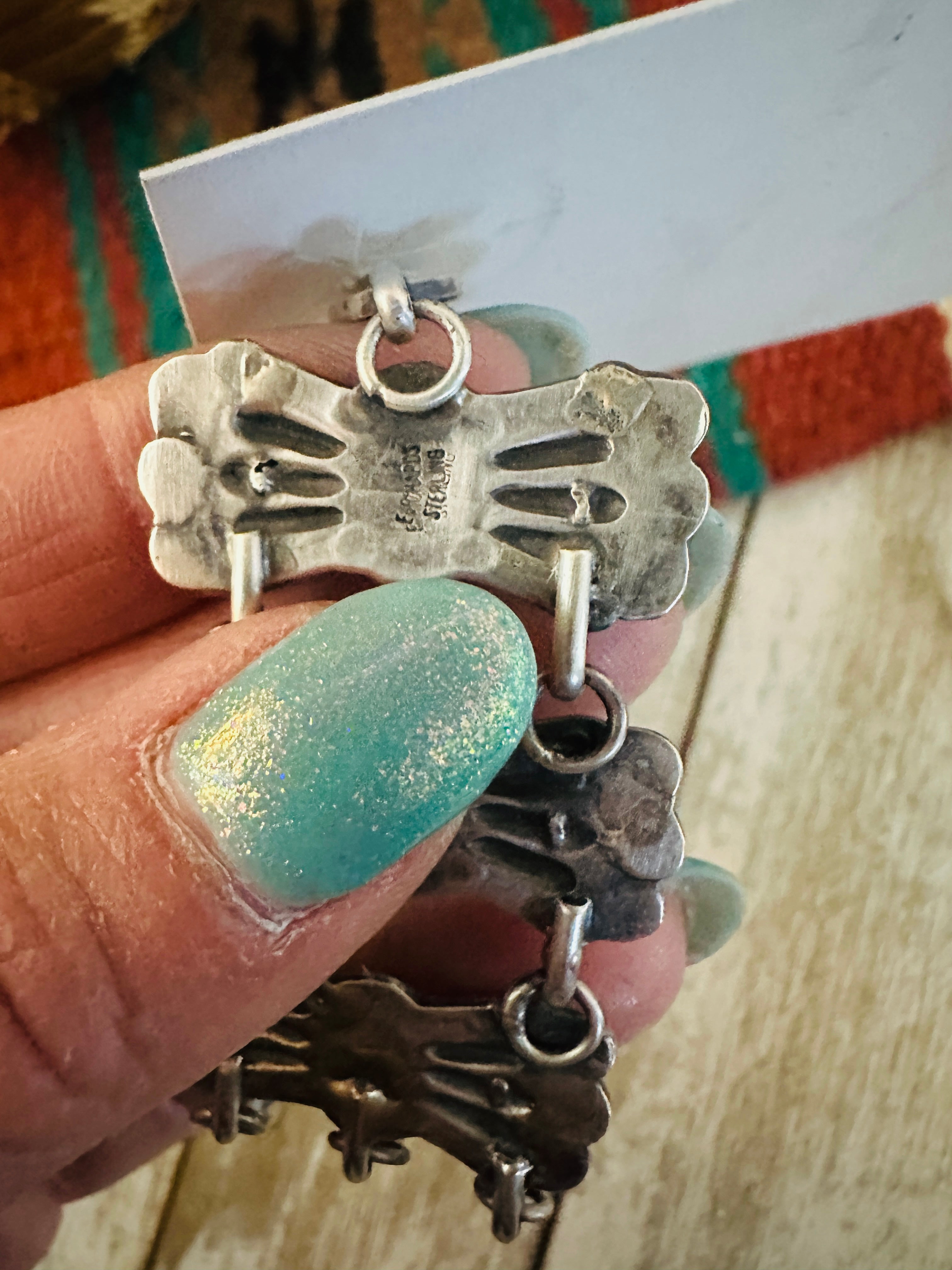 Handcrafted Turquoise & Sterling Silver Dangle Earrings