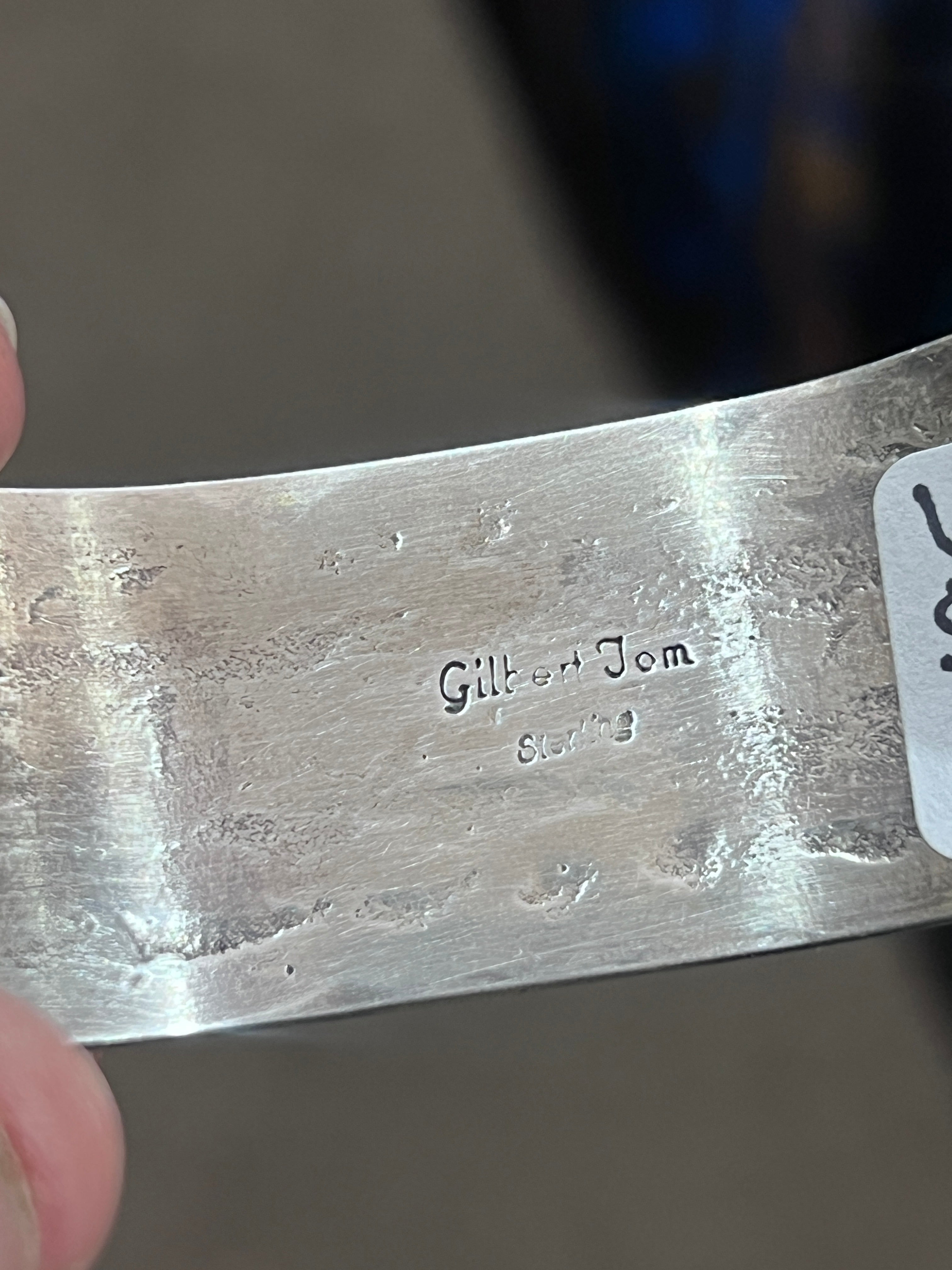 Gilbert Tom Sterling Silver and Turquoise Arrowhead Cuff Bracelets