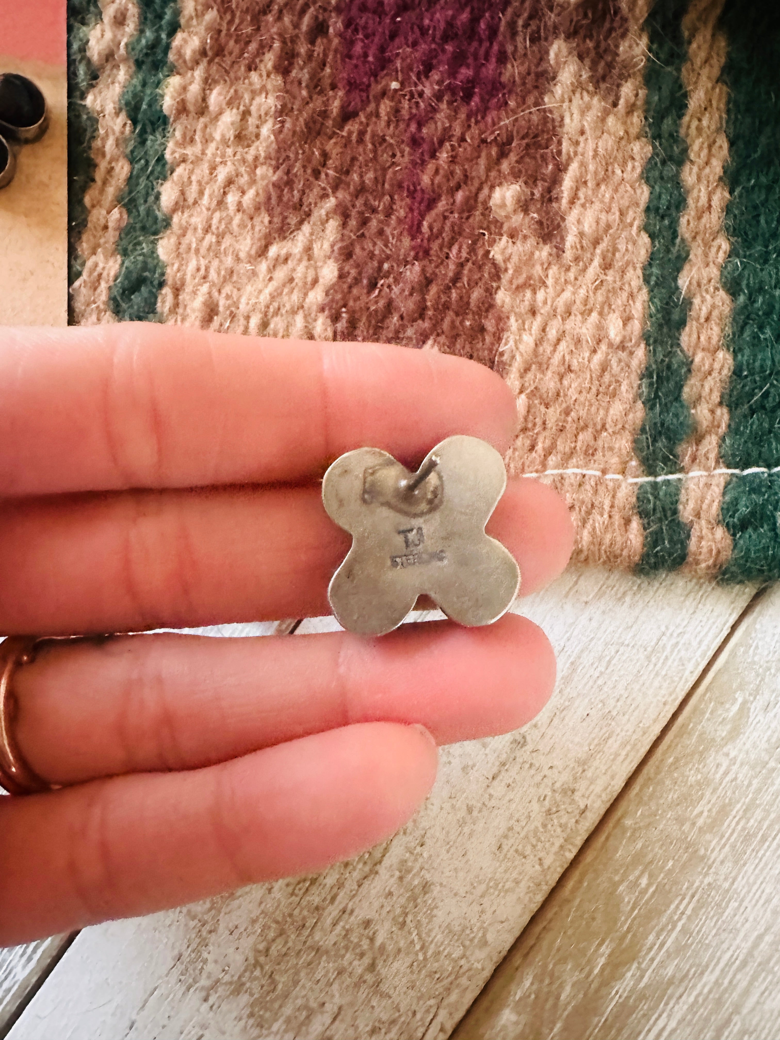 Handcrafted Onyx & Sterling Silver Cluster Post Earrings