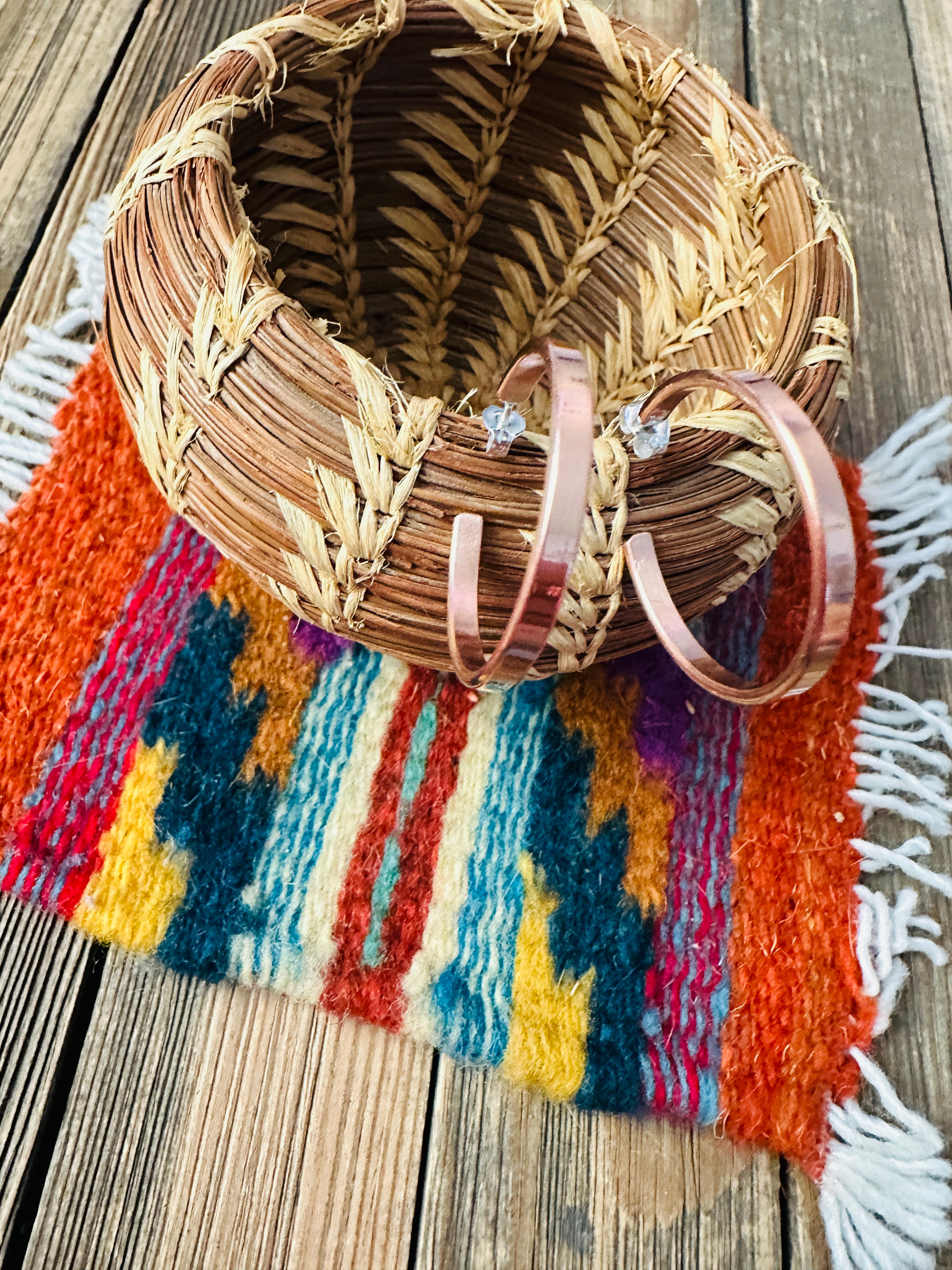 Handcrafted Copper Hoop Earrings