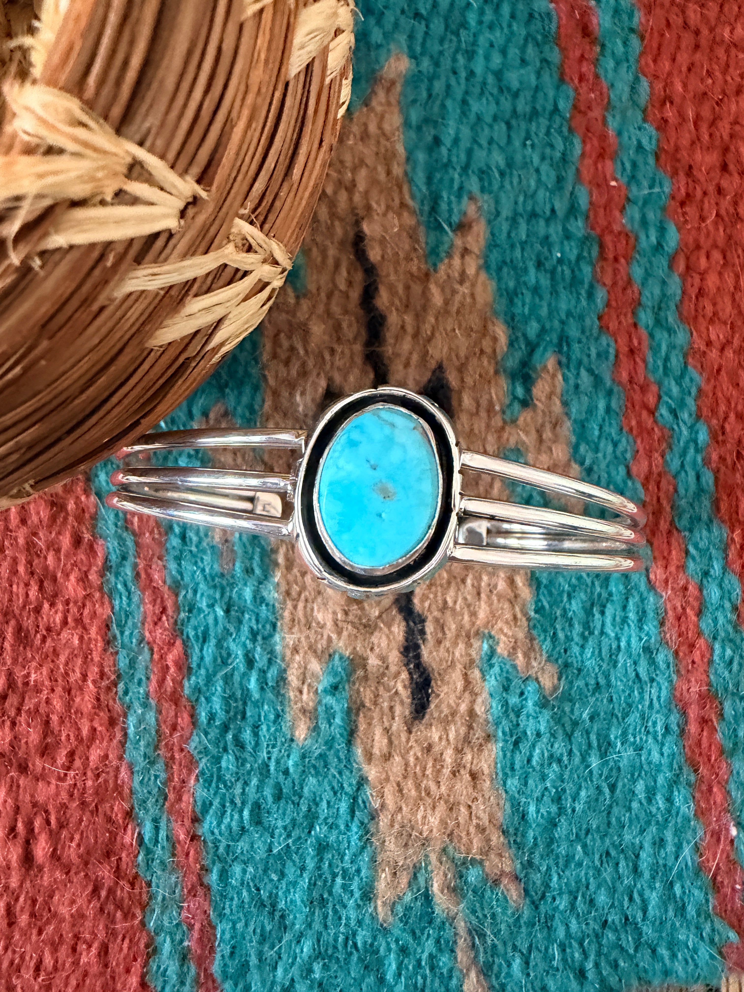 Handcrafted Sterling Silver & Turquoise Cuff Bracelet