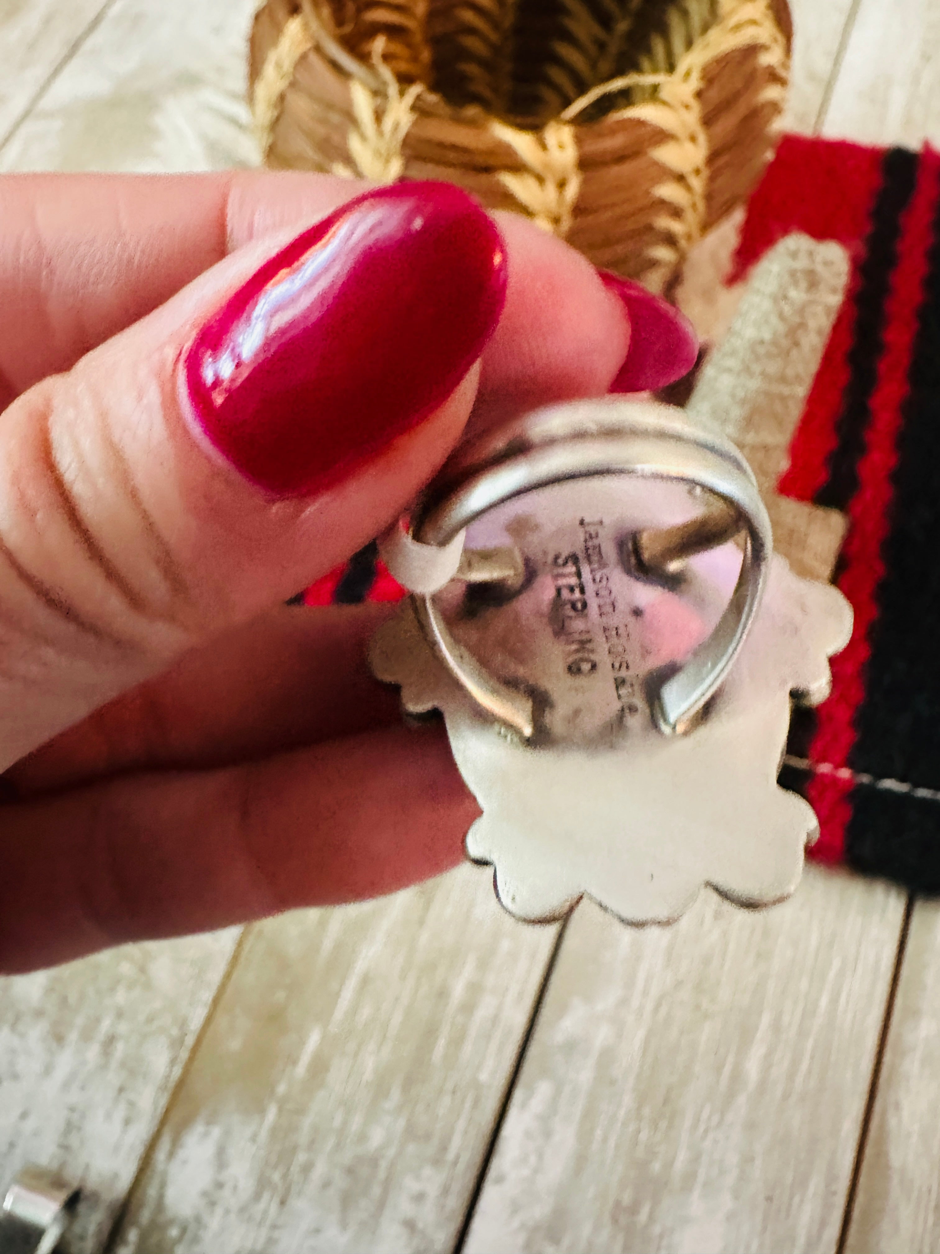 Handcrafted Blackjack Turquoise & Sterling Silver Ring Size 7 by Jamison Hoskie